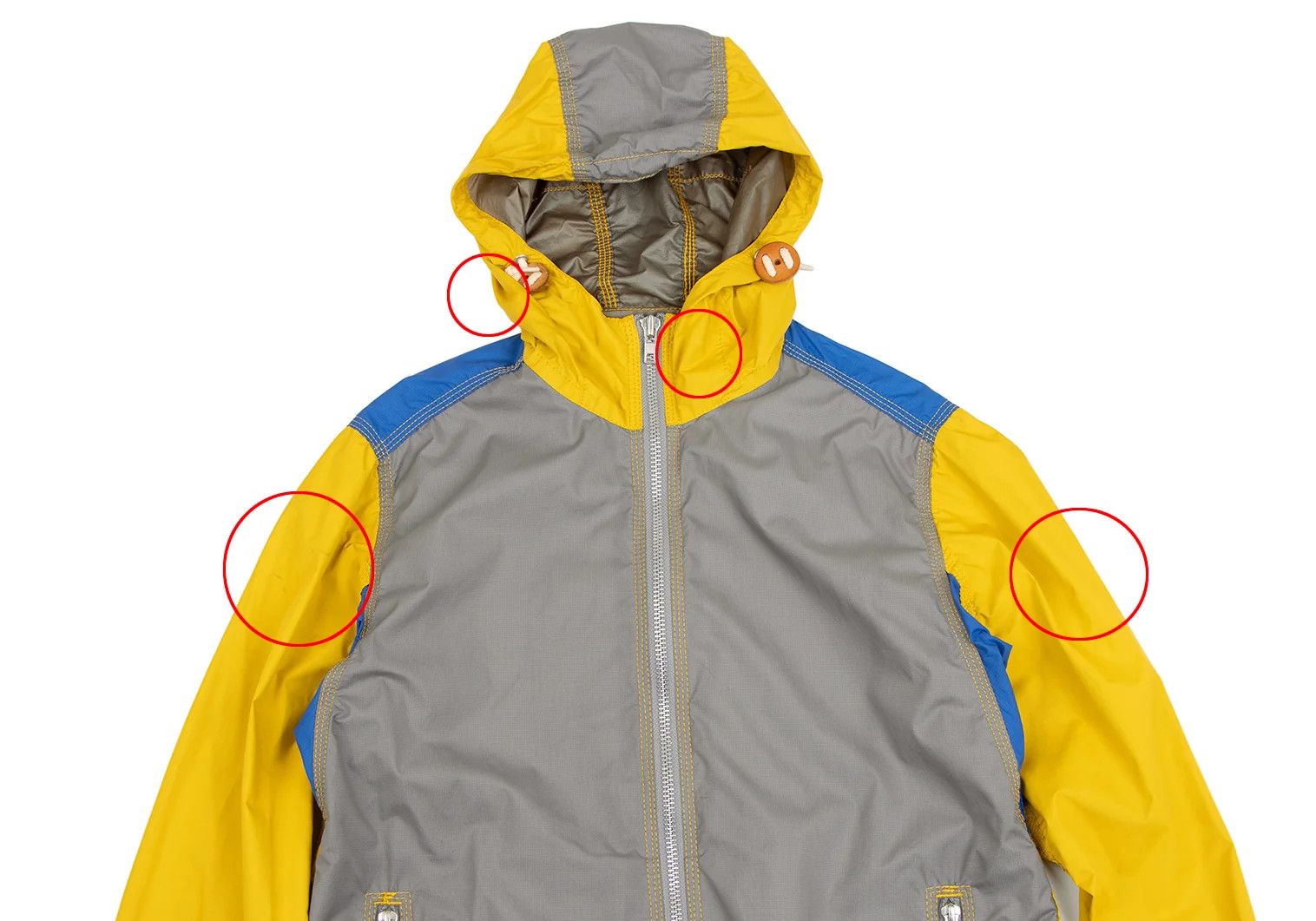 Junya Watanabe Windstopper Nylon Mountain Parka in Yellow, Blue, Grey Size US XS / EU 42 / 0 - 2 Thumbnail