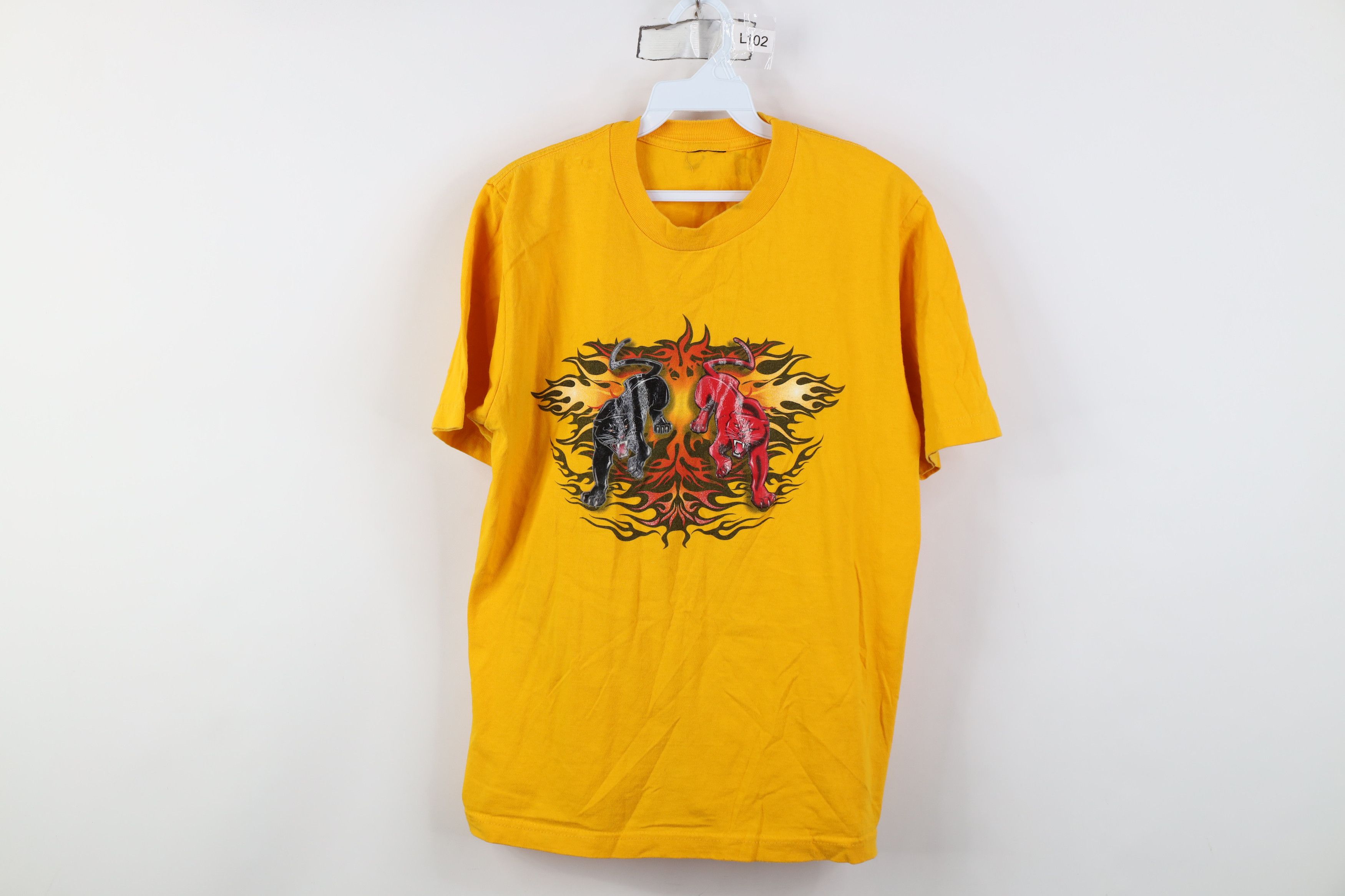 Vintage Vintage 90s Y2K Streetwear Tribal Fire Flames T-Shirt Size US S / EU 44-46 / 1 - 1 Thumbnail
