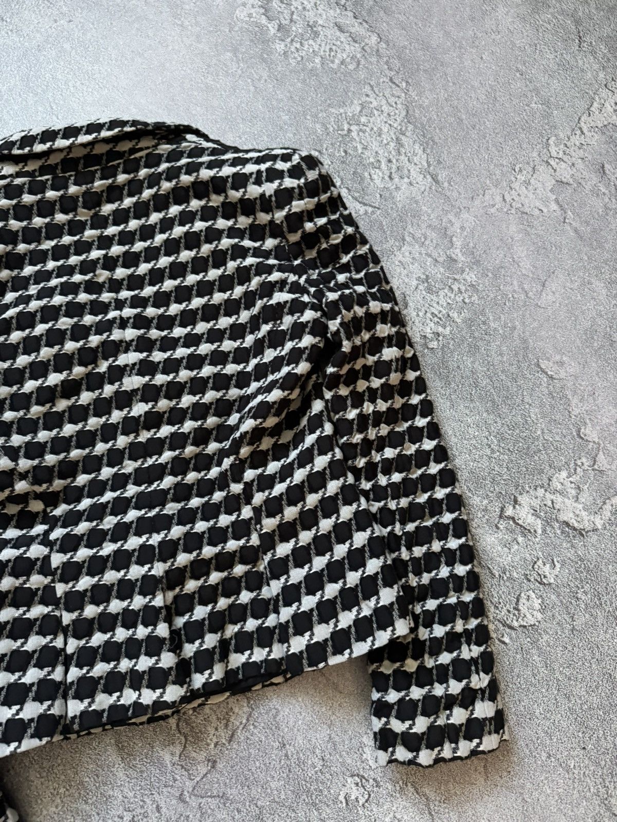 Vintage Emporio Armani 42 checkered black white blazer button jacket Size M / US 6-8 / IT 42-44 - 16 Thumbnail