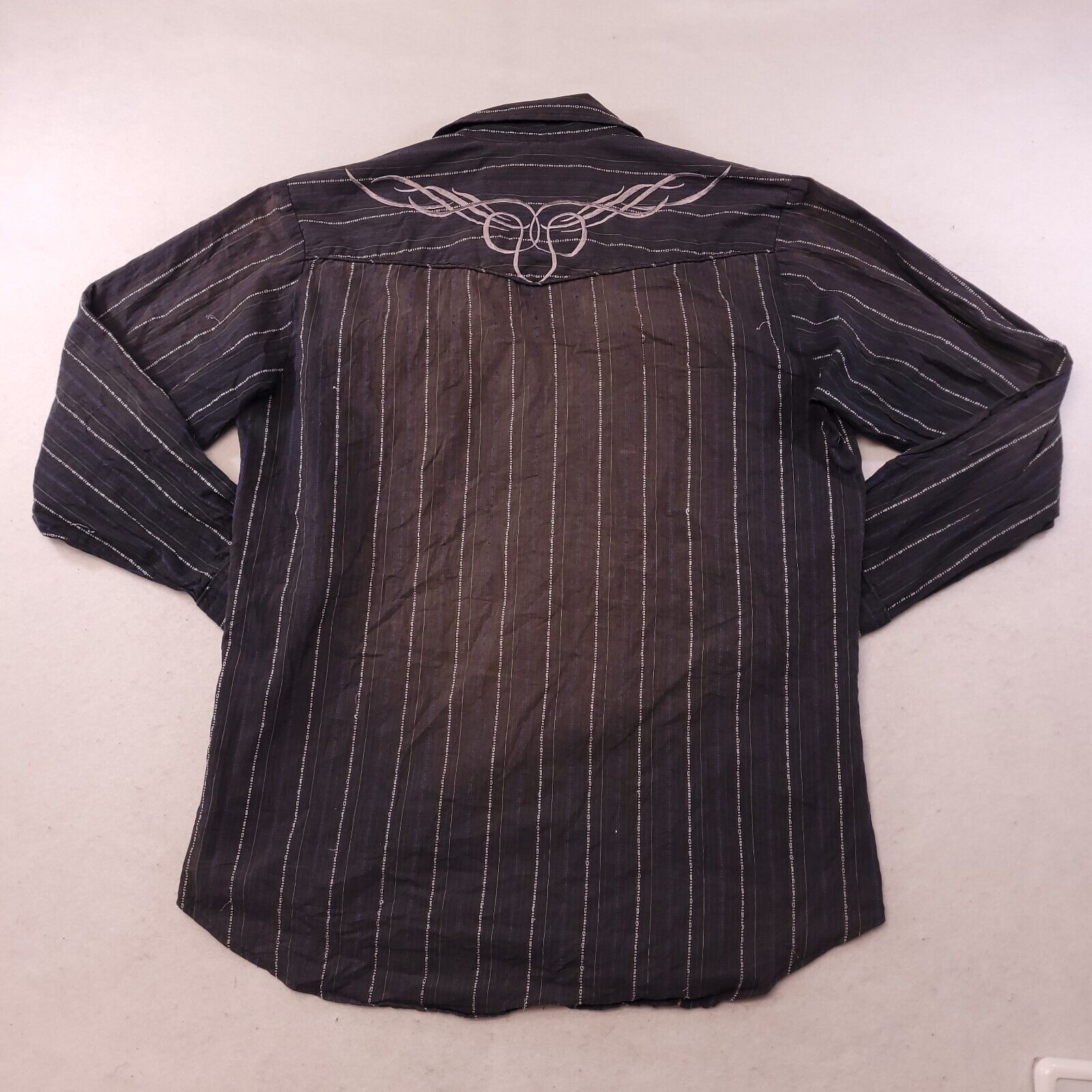 Roper Roper Casual Button Up Shirt Mens Size Large L Black Striped Size US L / EU 52-54 / 3 - 9 Thumbnail