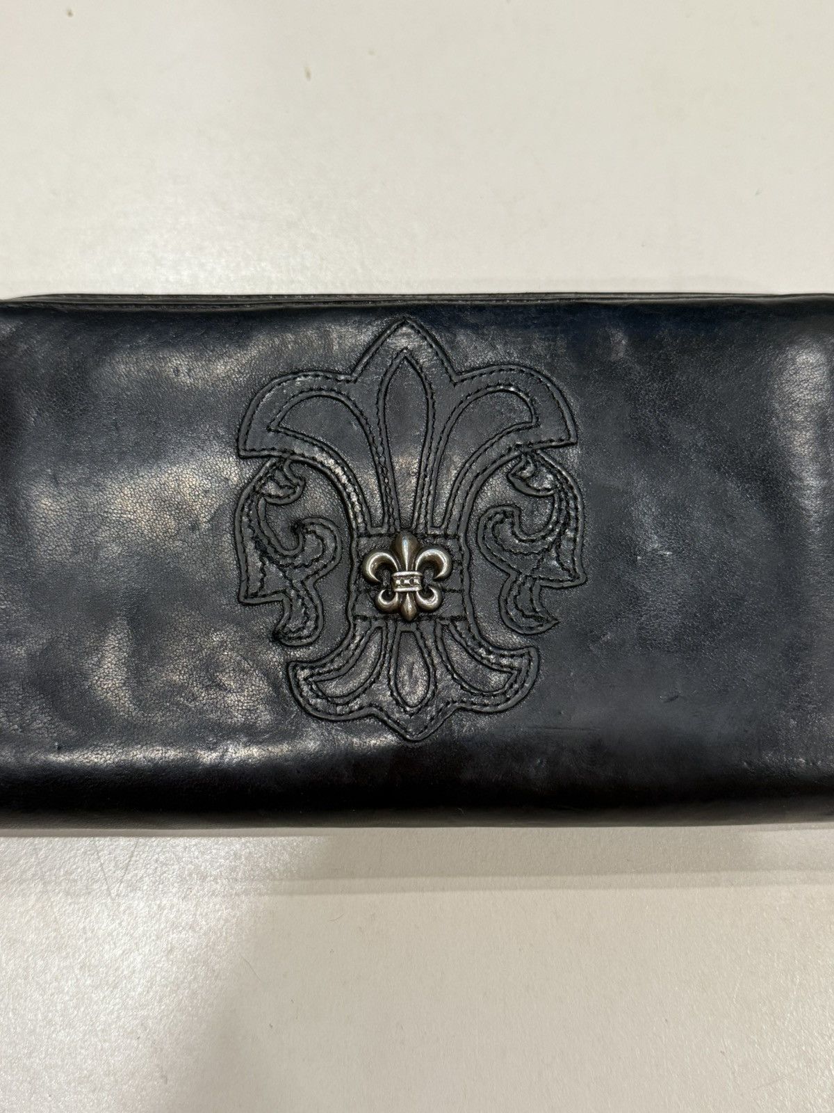 Chrome Hearts Chrome Hearts BS Fleur Wallet Black Leather Silver Scroll Size ONE SIZE - 5 Thumbnail