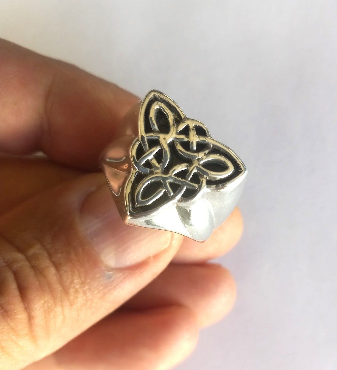 Other Men's silver ring, Celtic triangle knot ring men's 9 to 13 Size ONE SIZE - 4 Thumbnail