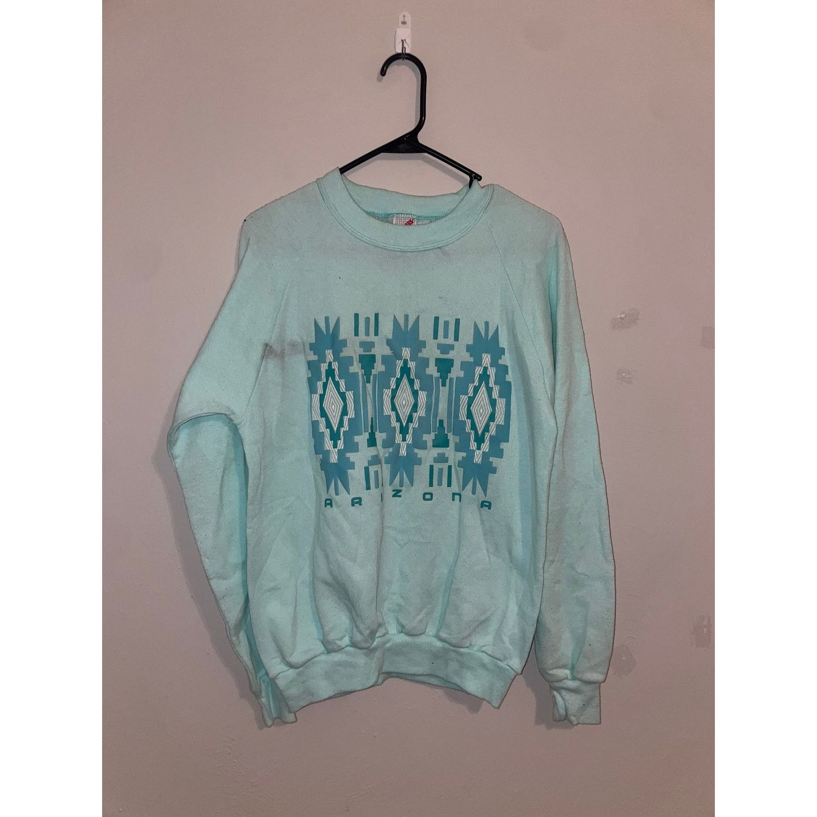 Jerzees Vintage Arizona Sweatshirt Crewneck Native Blue VTG 90s M Size US M / EU 48-50 / 2 - 1 Thumbnail