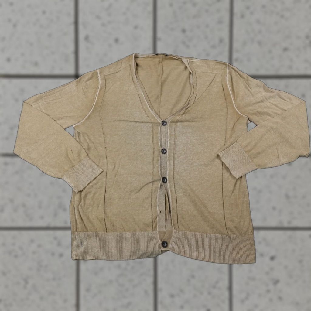Gap Gap Sweater Mens Large Brown Tan Beige Cardigan Sweatshirt - Knt/Grunge Casual Button V-Neck, Regular Fit, Old Gap, Men’s Knit Vest/Outerwear Size US L / EU 52-54 / 3 - 1 Thumbnail