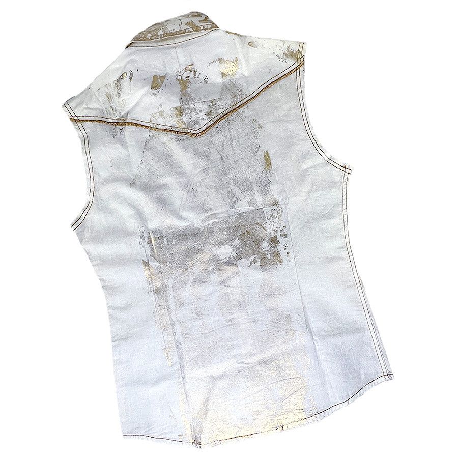 Other Men's Vintage White & Gold Sleeveless Shirt from Japan Size US S / EU 44-46 / 1 - 4 Thumbnail