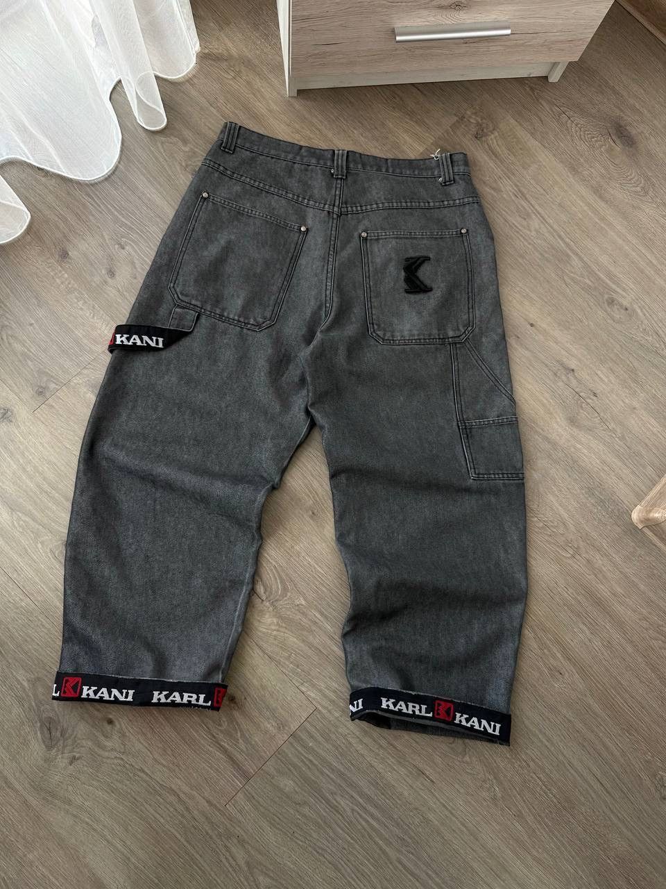 Karl Kani × Vintage Vintage Karl Kani Gray Baggy Distressed Faded Pants Size US 36 / EU 52 - 4 Thumbnail