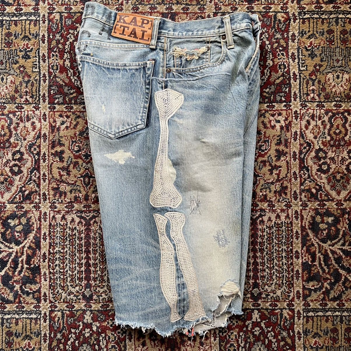 Kapital Kapital Kountry RARE Bone Selvedge Denim Shorts NAPA sz 31 Size US 31 - 16 Thumbnail