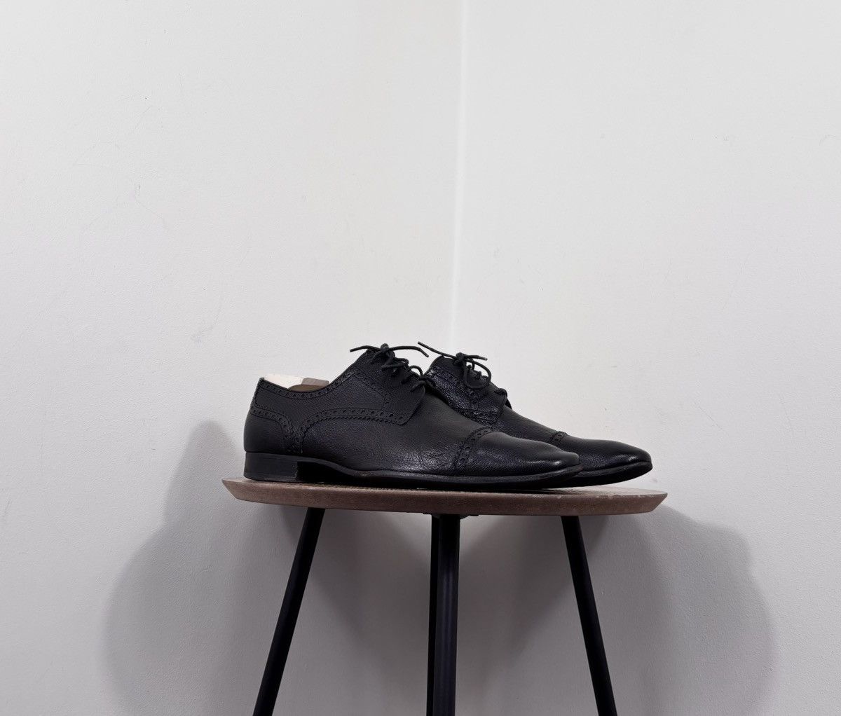 Bally Bally Daniell Men’s Black Grained Leather Brogue Derby Shoes Size US 9 / EU 42 - 1 Thumbnail