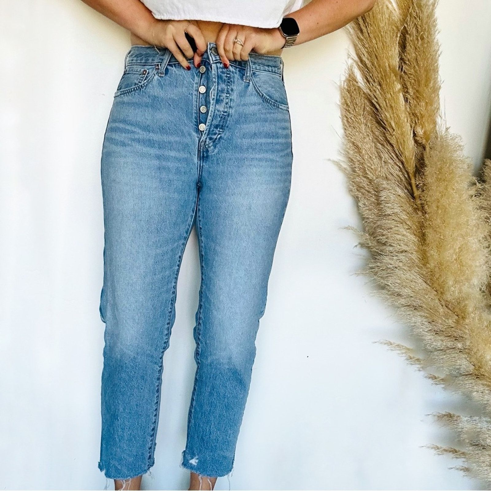 Gap GAP Boyfriend Distressed Straight Leg Blue Ankle Denim Jeans Size 28" / US 6 / IT 42 - 1 Thumbnail