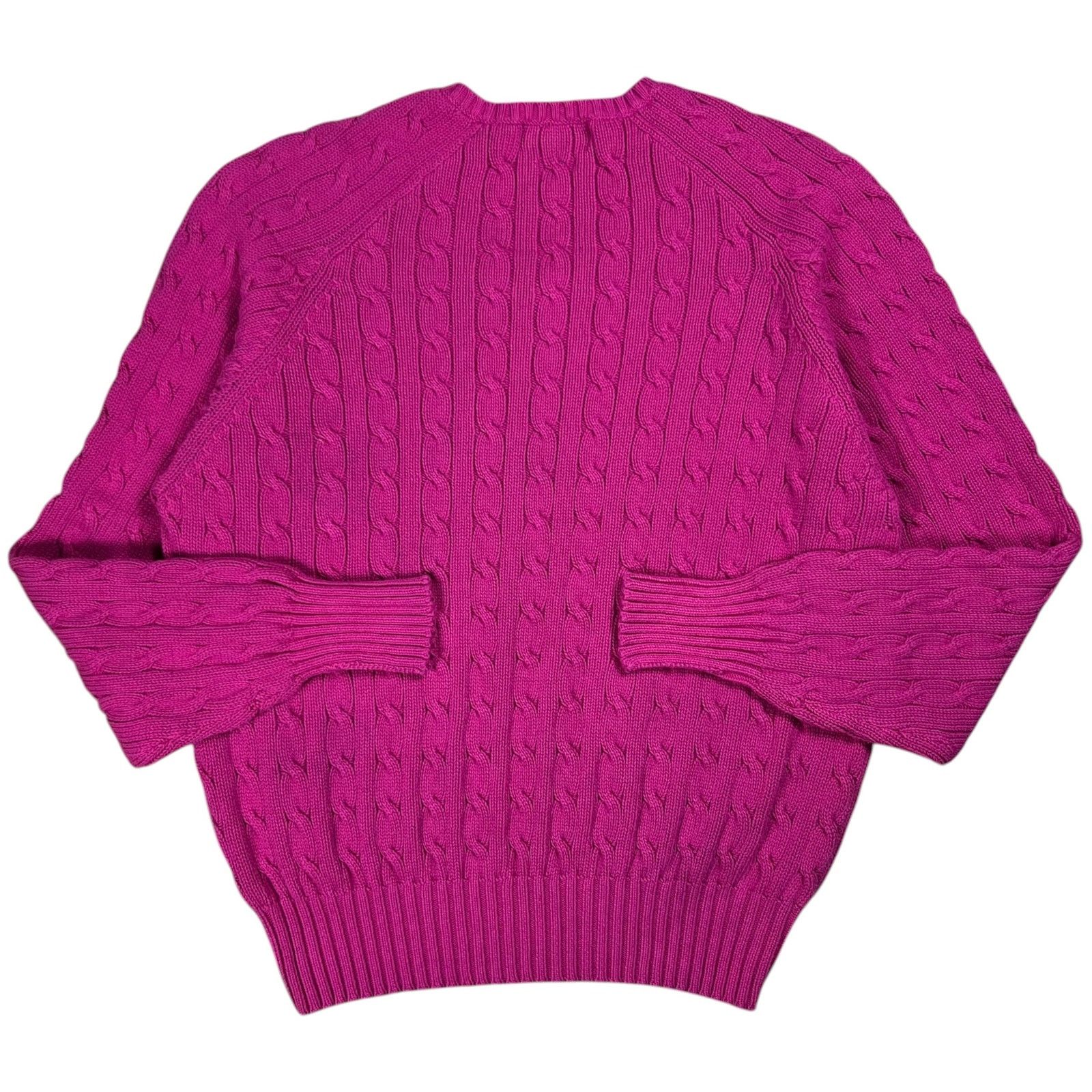 Polo Ralph Lauren × Vintage 90s Polo Ralph Lauren pink mini horse 100% cotton v sweater Size US M / EU 48-50 / 2 - 7 Thumbnail