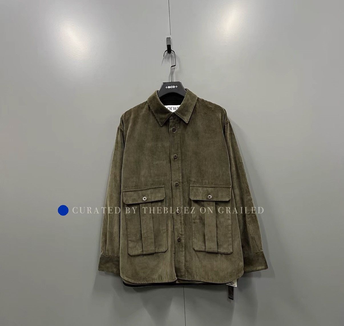 Loewe Corduroy Long Sleeve Shirt in Green Size US M / EU 48-50 / 2 - 1 Thumbnail