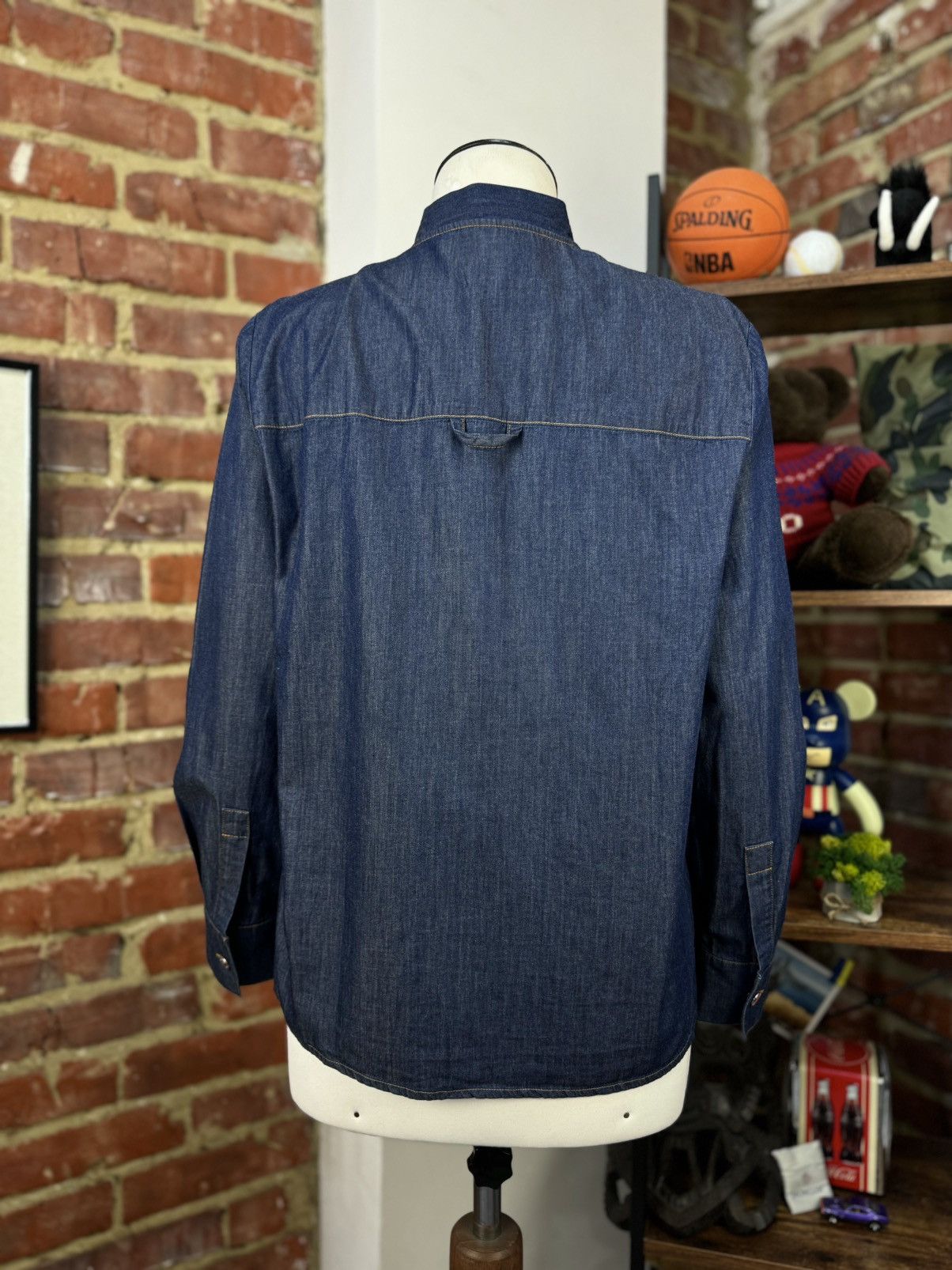 Designer × Jacob Cohen JACOB COHEN Jeans Denim Blue Bow Tie Ascot Collar Shirt Size L / US 10 / IT 46 - 2 Thumbnail