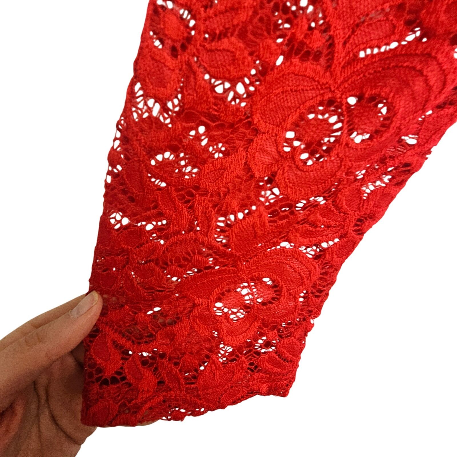 Torrid Torrid Womens Red Lace Skater Dress Size 3X Wedding Guest Size 3XL / US 20-22 - 5 Thumbnail