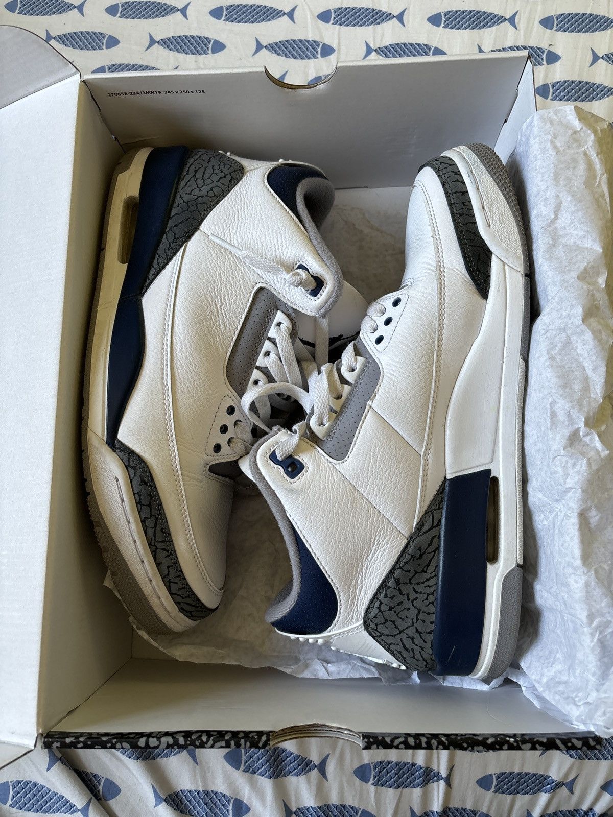 Jordan Brand × Nike Jordan 3 Retro Midnight Navy Size US 11 / EU 44 - 4 Thumbnail