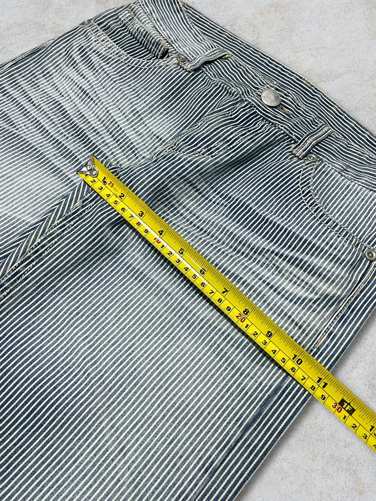 Vintage Vintage Japanese Denim Hickory Iconic Stripe Railroad Jeans Size US 32 / EU 48 - 12 Thumbnail
