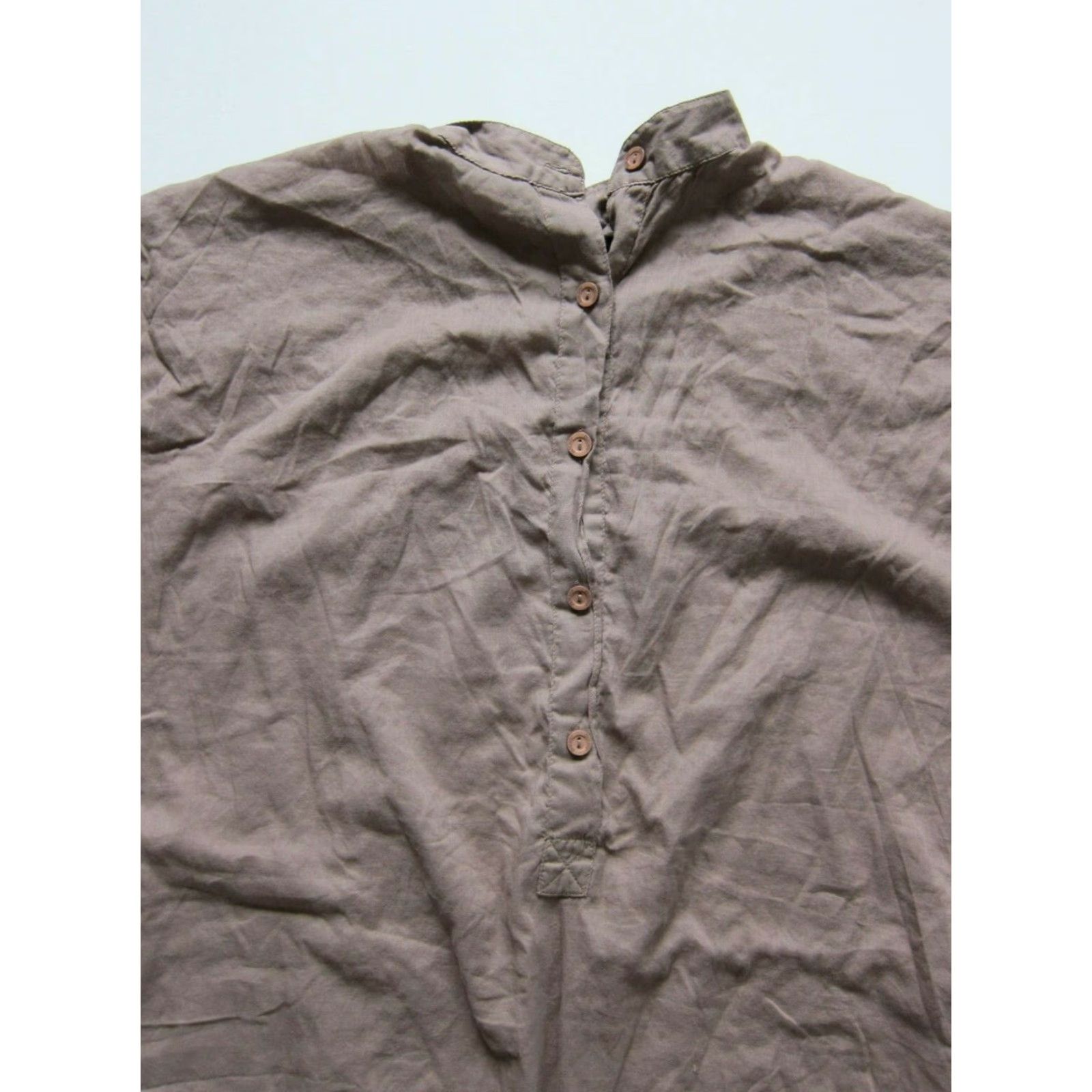 DKNY DKNY 100% Cotton Brown Lightweight Oversized Jumper Romper W/Pockets Women S Shirt Size S / US 4 / IT 40 - 6 Thumbnail