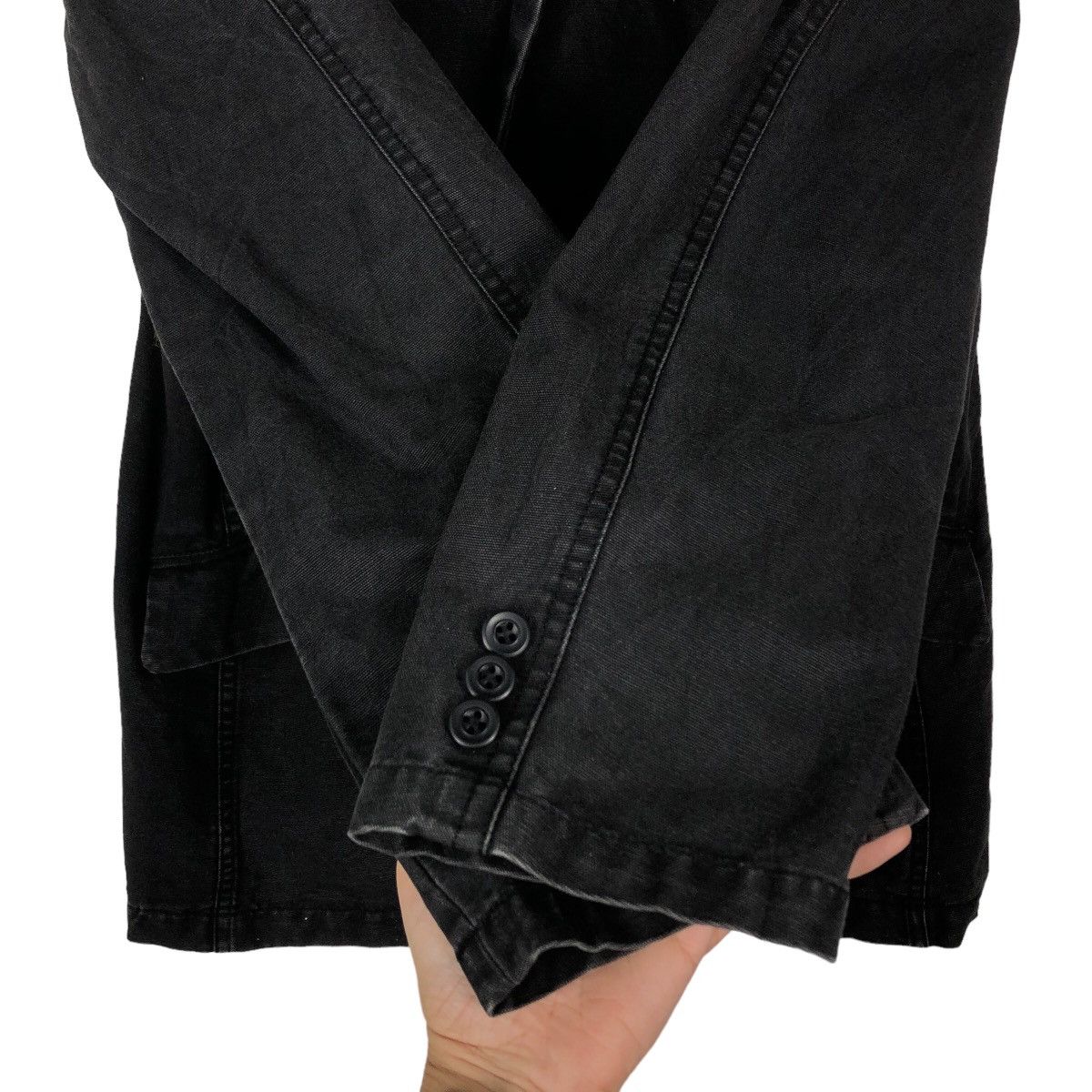 Comme Ca Ism 🔥Iconic Black - Double Breast Chore Hickory Work Jacket Size US L / EU 52-54 / 3 - 11 Thumbnail