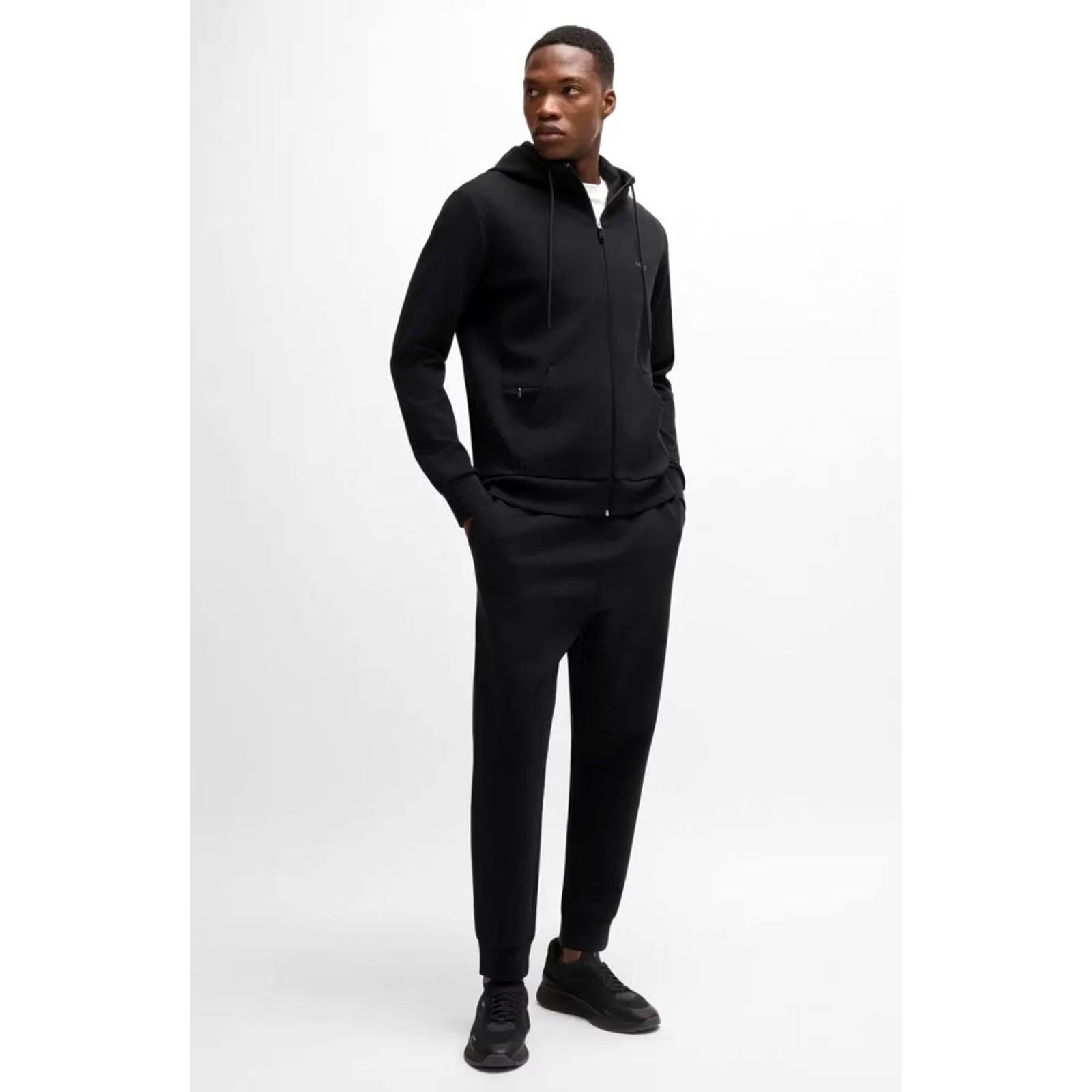 Hugo Boss Boss Saggy Hoodie Sweatshirt Black Zip Pocket Logo Through Size US L / EU 52-54 / 3 - 2 Thumbnail