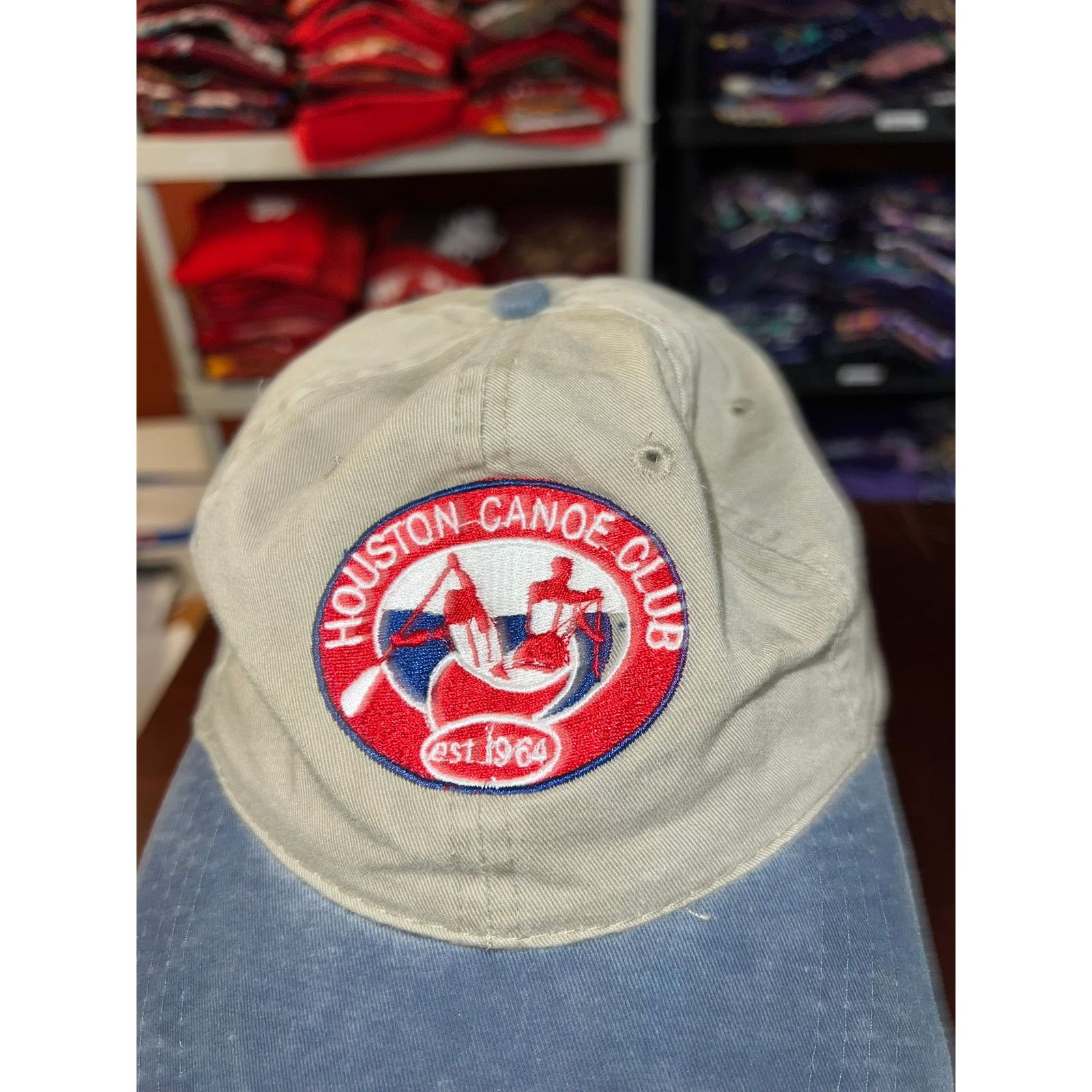 Vintage Houston Canoe Club Hat Boating Brown Blue Headwear Vintage Size ONE SIZE - 3 Thumbnail