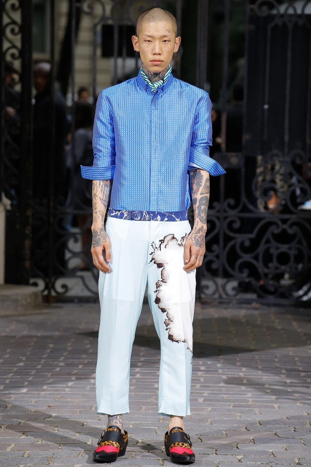 Haider Ackermann Haider Ackermann 2017 Silk Blue Jacquard Long Shirt SS17 Size US M / EU 48-50 / 2 - 2 Thumbnail