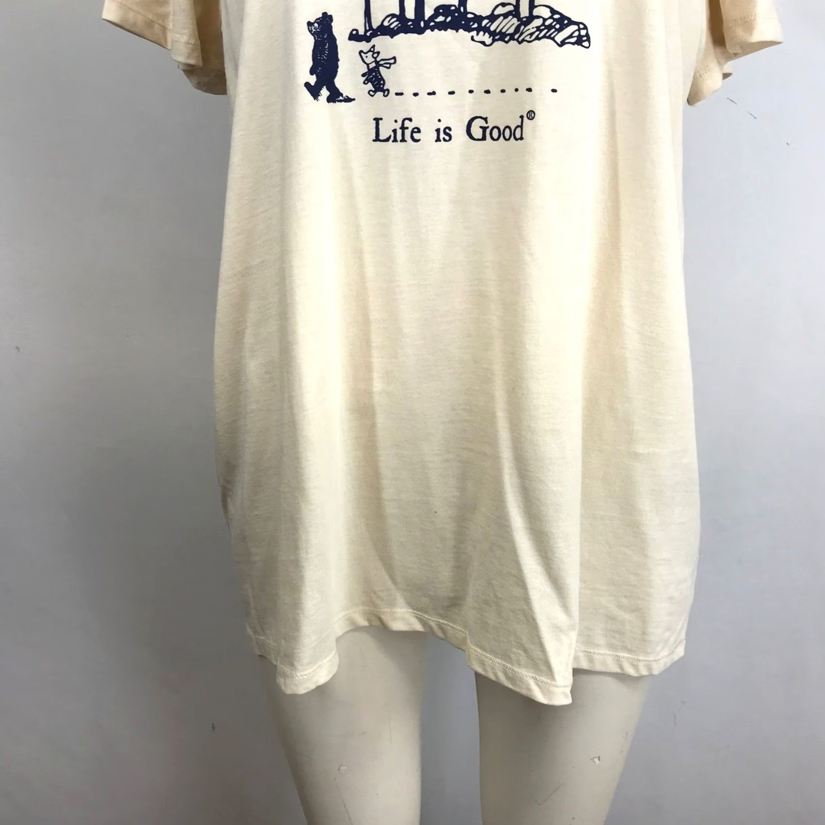 Life is Good Life is Good Shirt XL Cream Graphic Trees Bear Piglet Womens Size XL / US 12-14 / IT 48-50 - 3 Thumbnail