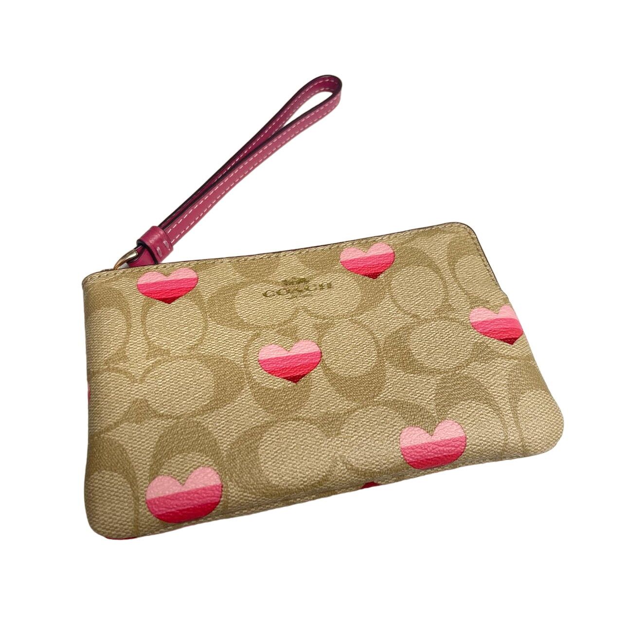 Coach Coach Corner Zip Wristlet In Signature Canvas Heart Size ONE SIZE - 7 Thumbnail