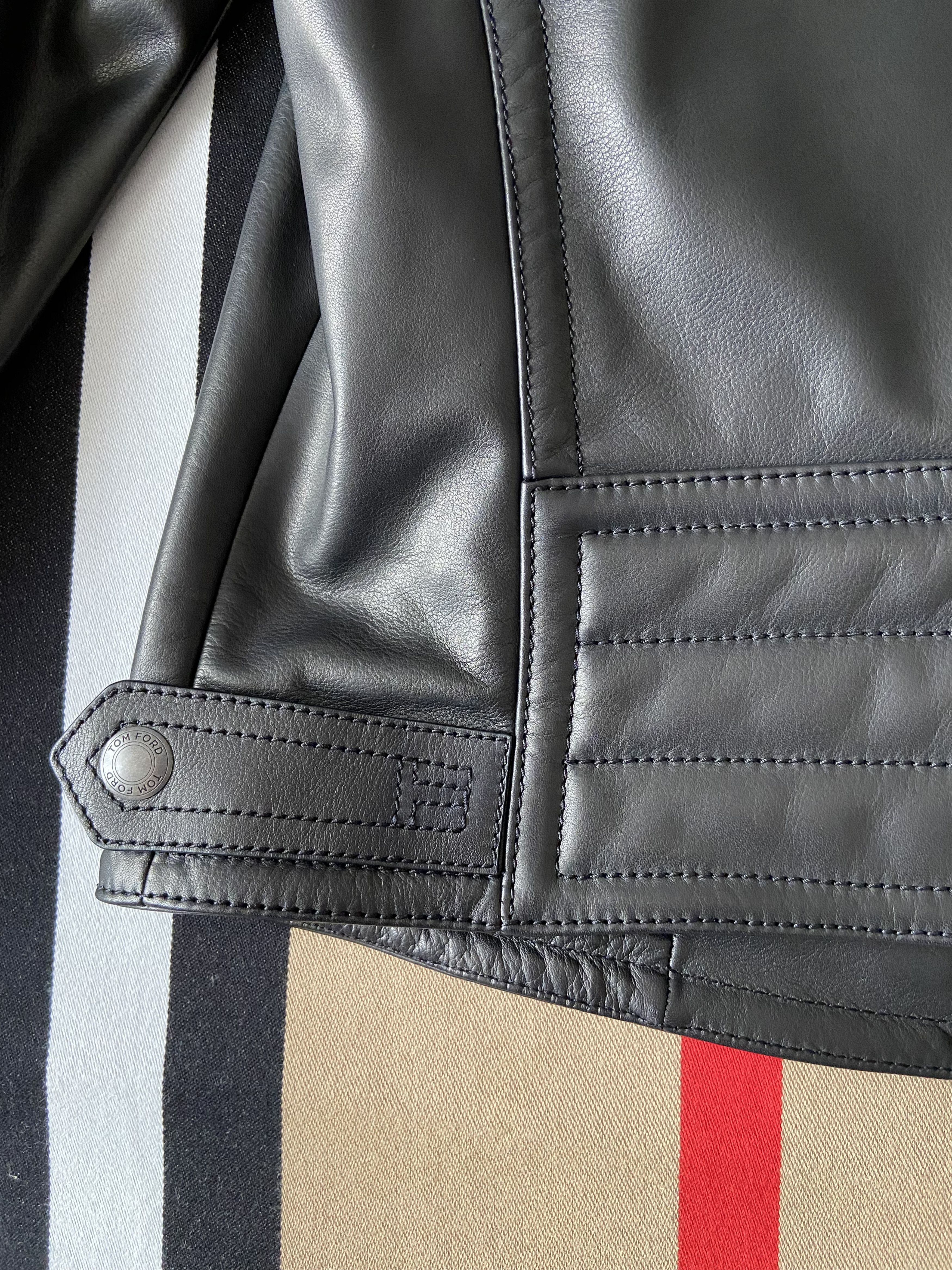 Tom Ford New Tom Ford Leather Biker Jacket Black Size US L / EU 52-54 / 3 - 12 Thumbnail