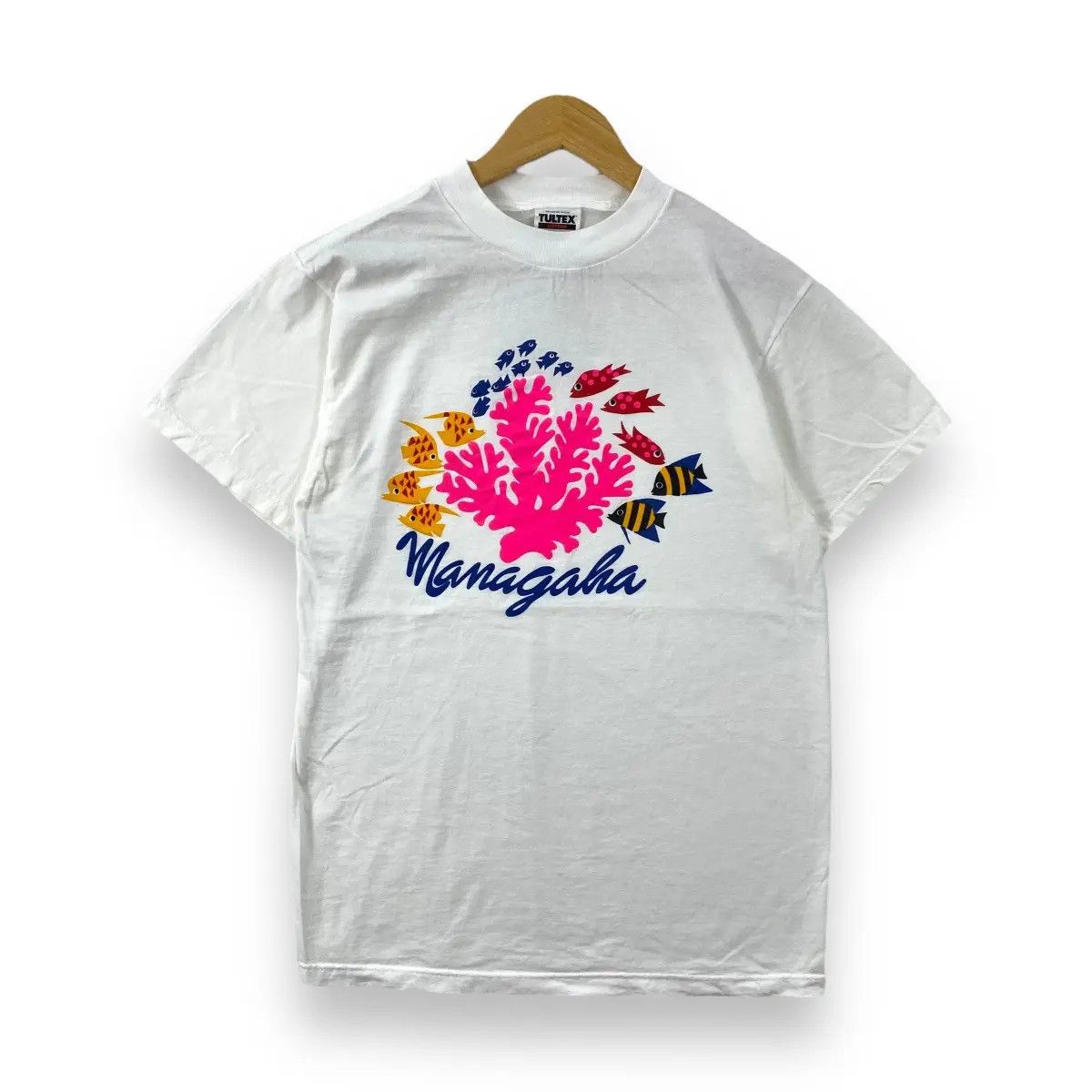 Vintage Vintage 90's MANAGAHA ISLAND Coral Reef Habitats Tee Shirt Size US M / EU 48-50 / 2 - 1 Thumbnail