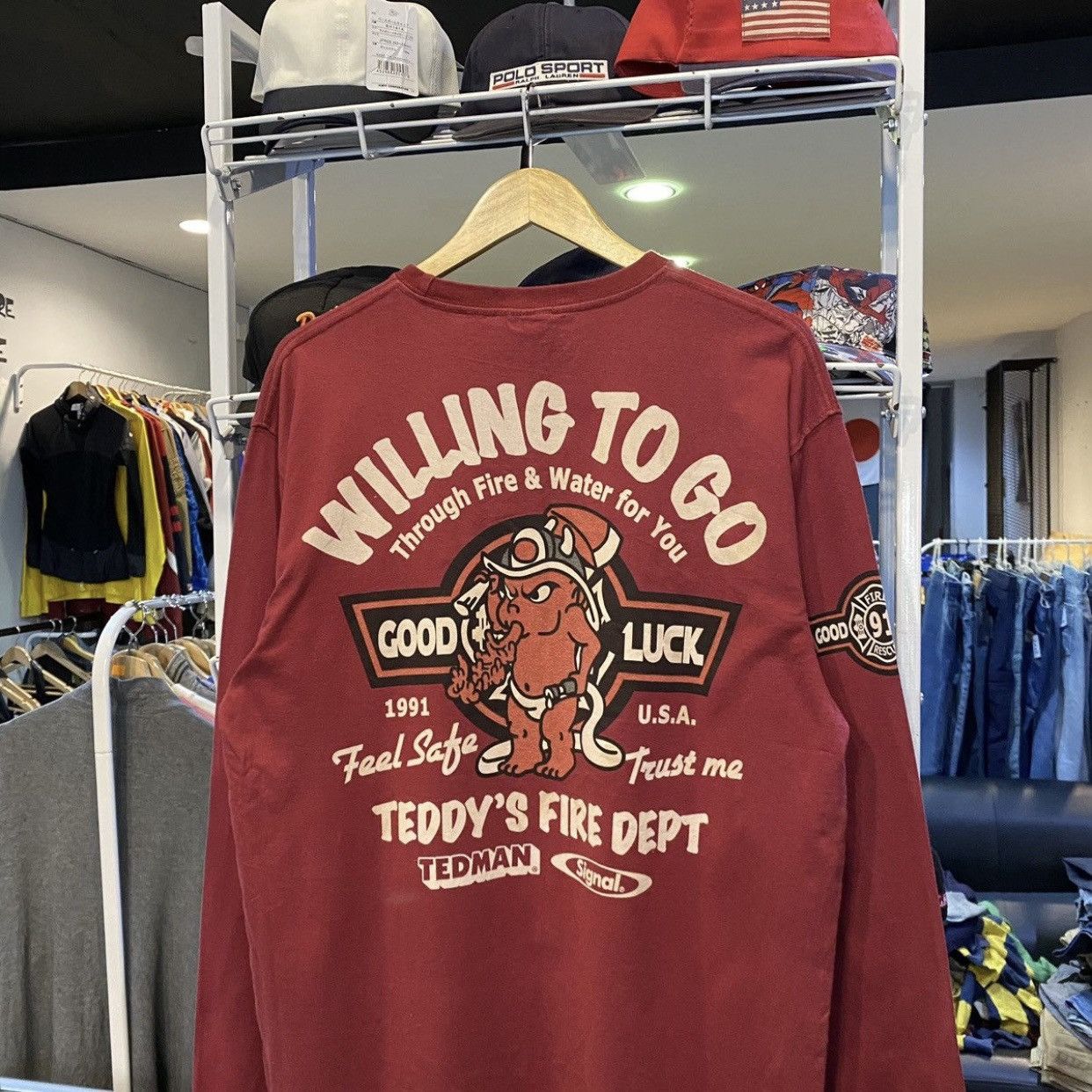 Tedman RARE🔥VINTAGE TEDMAN FIRE FIGHTER L/S SHIRT Size US L / EU 52-54 / 3 - 3 Thumbnail