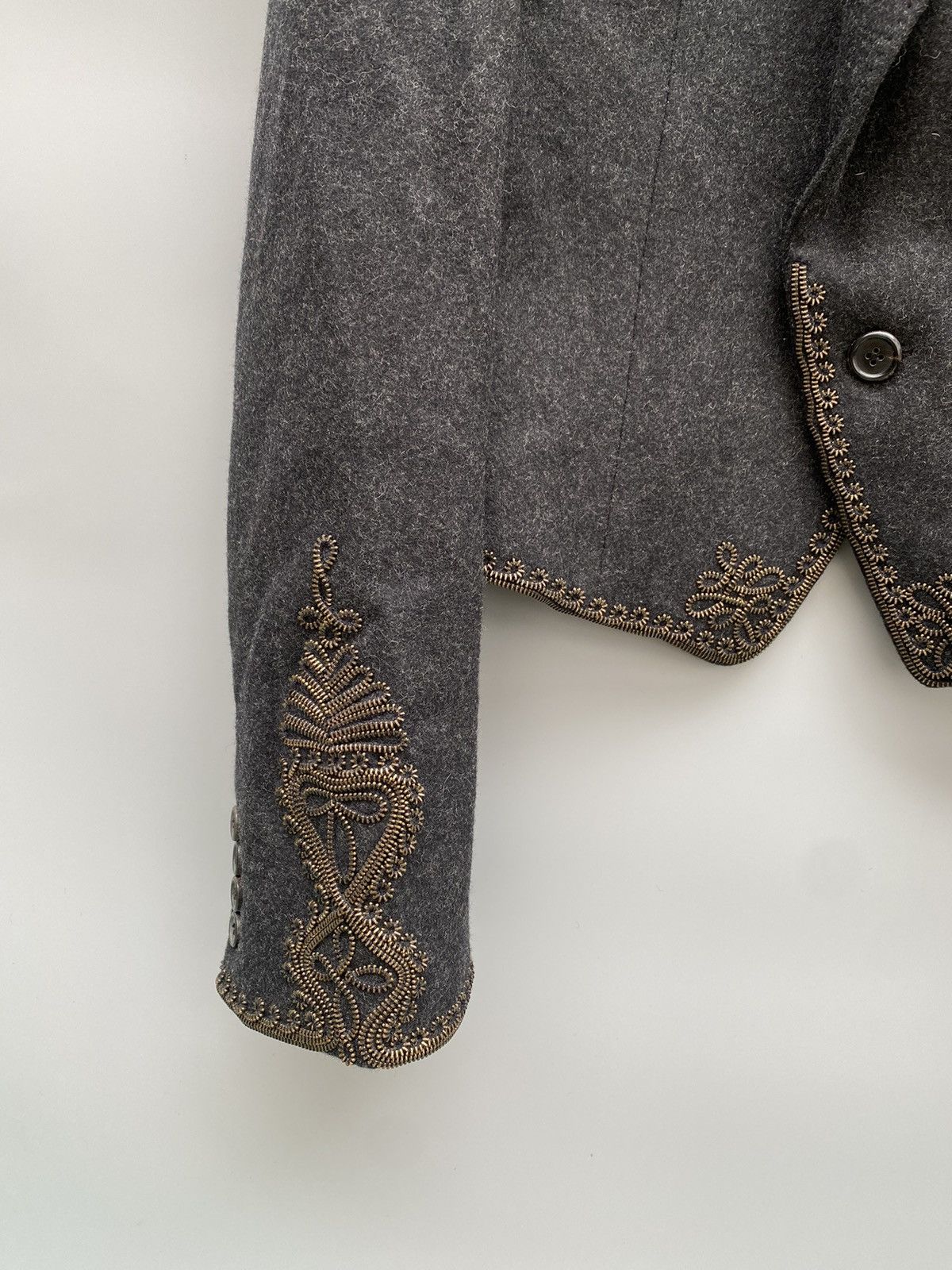 Alexander McQueen F/W 2006- Alexander Mcqueen- Metal Embellished Wool Jacket Size US M / EU 48-50 / 2 - 4 Thumbnail
