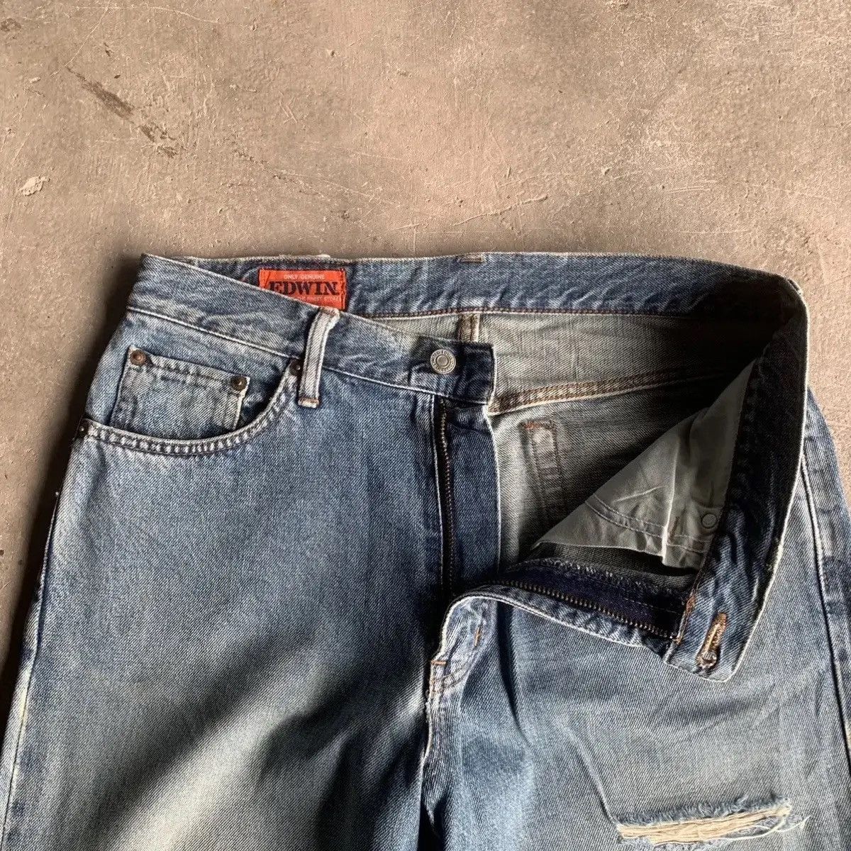 Destroy Lonely 📌 DESTROYED !! Y2K Edwin Frontier 32x30 Jeans Vintage Pants Size US 32 / EU 48 - 8 Thumbnail