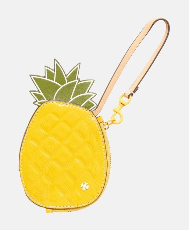 Leather Coin Purse in Yellow, Women's