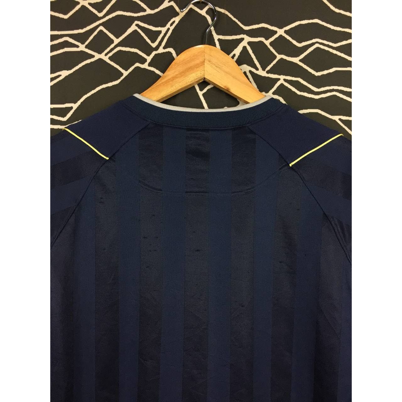 Le Coq Sportif × Vintage Le Coq Sportif Dark Blue Striped Football Jersey Size US L / EU 52-54 / 3 - 10 Thumbnail