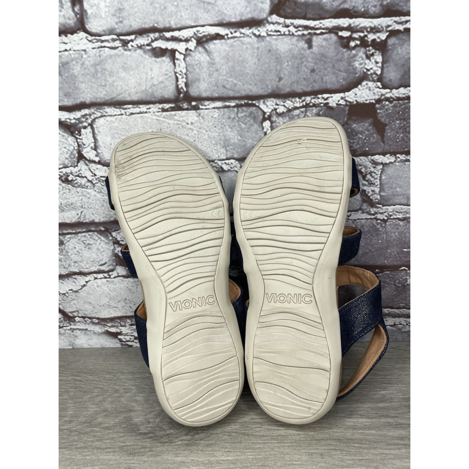 Etonic Vionic Amber Navy Blue Synthetic Adjustable Strappy Sandals Size US 7 / IT 37 - 15 Thumbnail