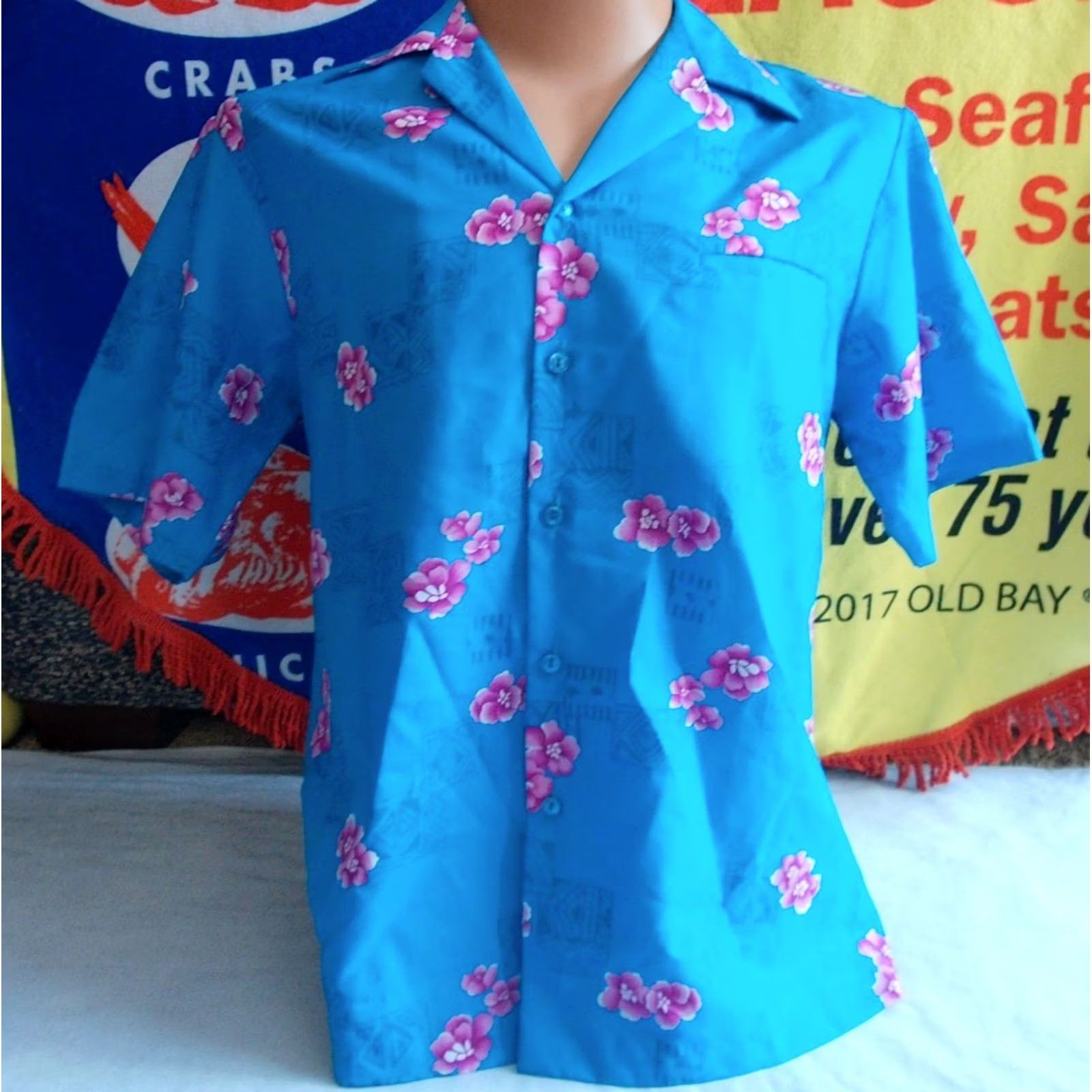 Hilo Hattie VTG HILO HATTIES Hawaiian Shirt XL Adult Floral 80s 90s Blue Button-Up Short Sleeve Mens Mens Size US XL / EU 56 / 4 - 2 Thumbnail