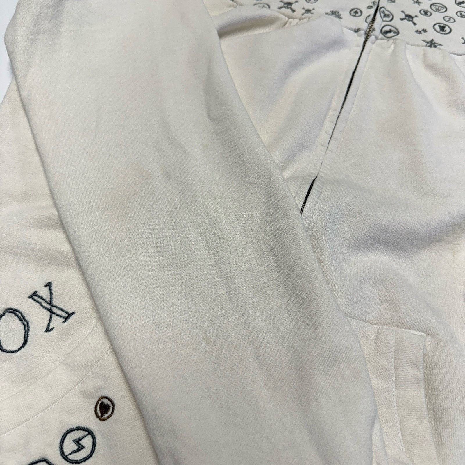 Fox Racing Fox Racing Hoodie Girls XL White Full Zip Y2K Grunge Sweatsh Size XL / US 12-14 / IT 48-50 - 4 Thumbnail