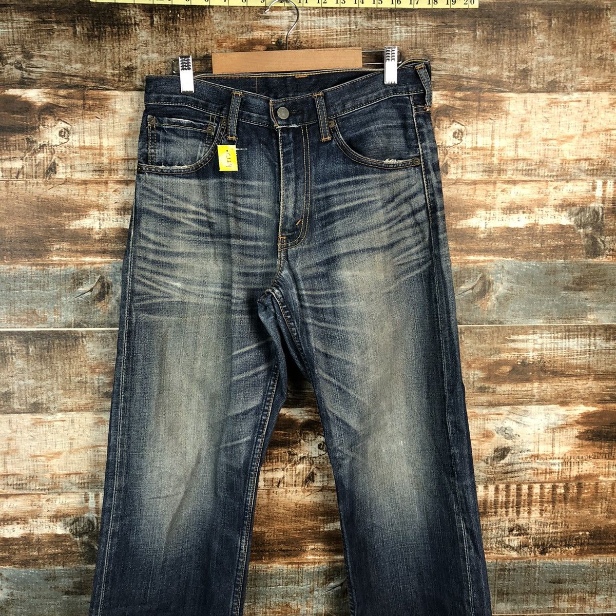 Levi's DL Levis 703 Blue selvedge Denim Pants #C129 Size US 29 - 2 Thumbnail