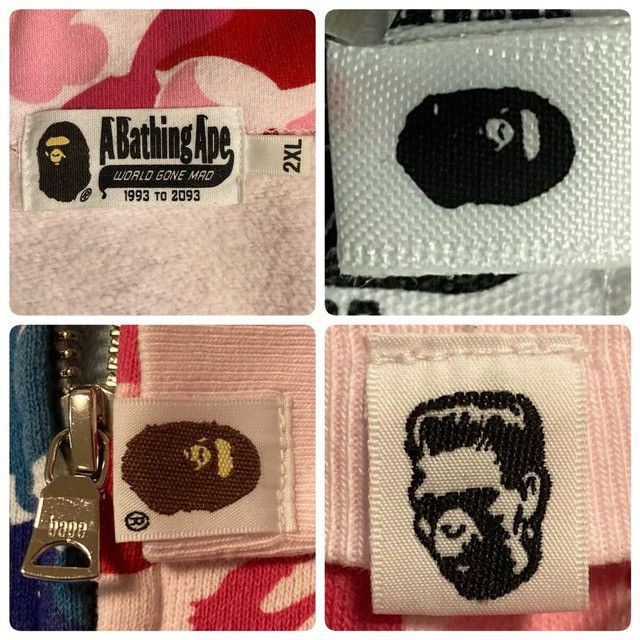 Bape BAPE Separate Shark Full Zip Hoodie ABC CAMO PINK × BLUE APE Size US XXL / EU 58 / 5 - 9 Thumbnail