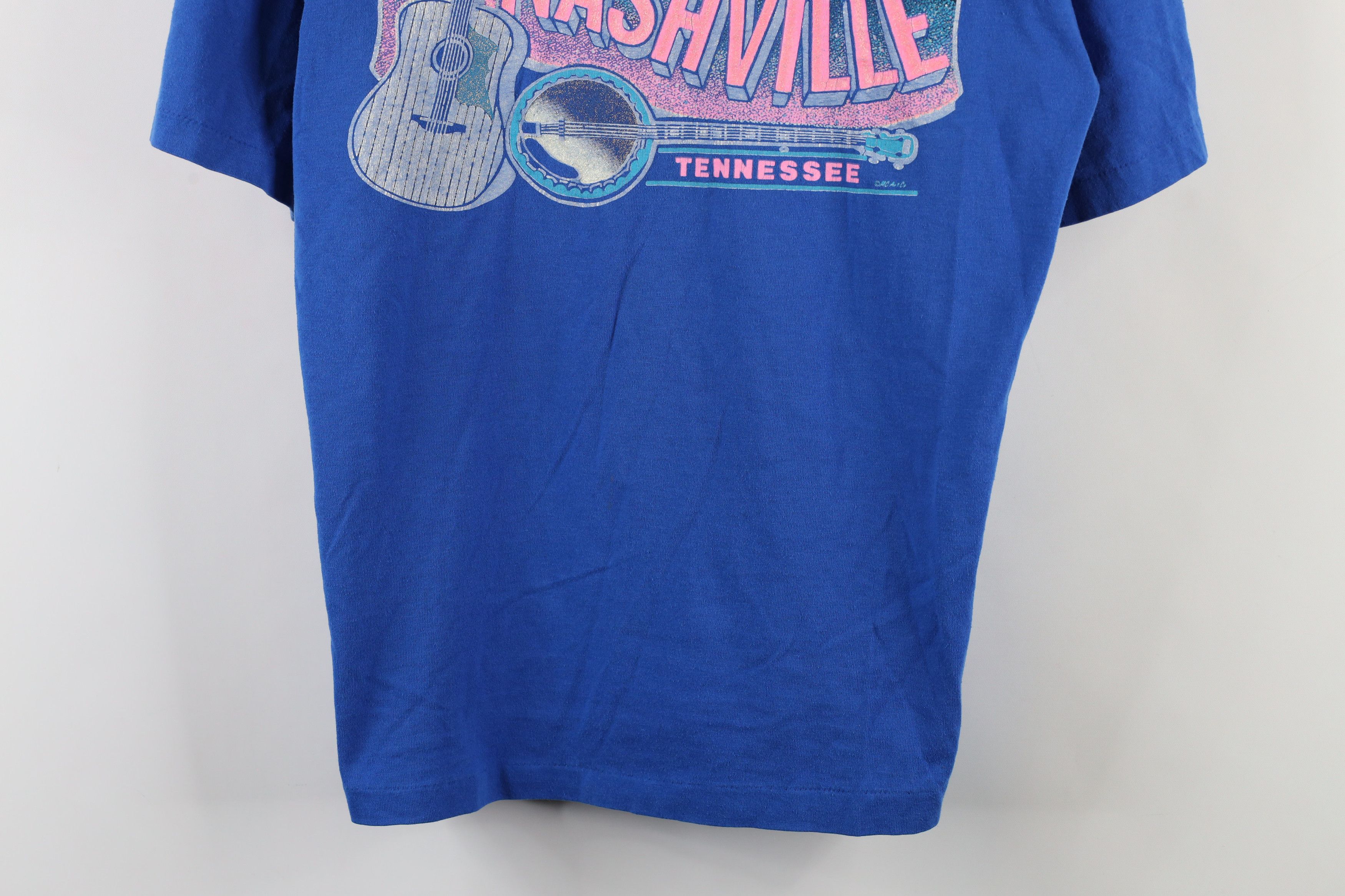Vintage Vintage 90s Streetwear Spell Nashville Music City T-Shirt Size US L / EU 52-54 / 3 - 3 Thumbnail