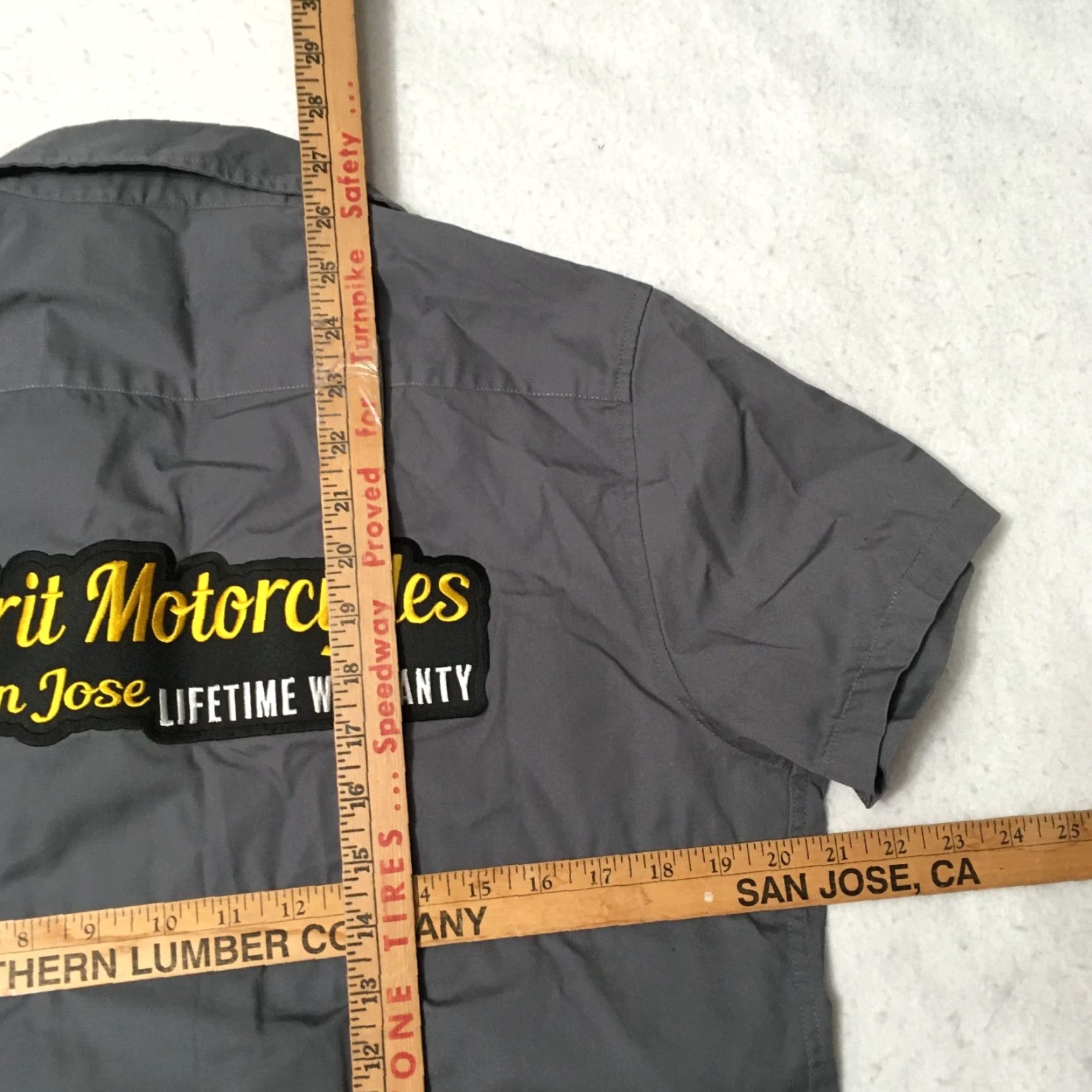 Vintage Spirit Triumph Motorcycles Women's Shirt large double sided patches employee Size L / US 10 / IT 46 - 4 Thumbnail