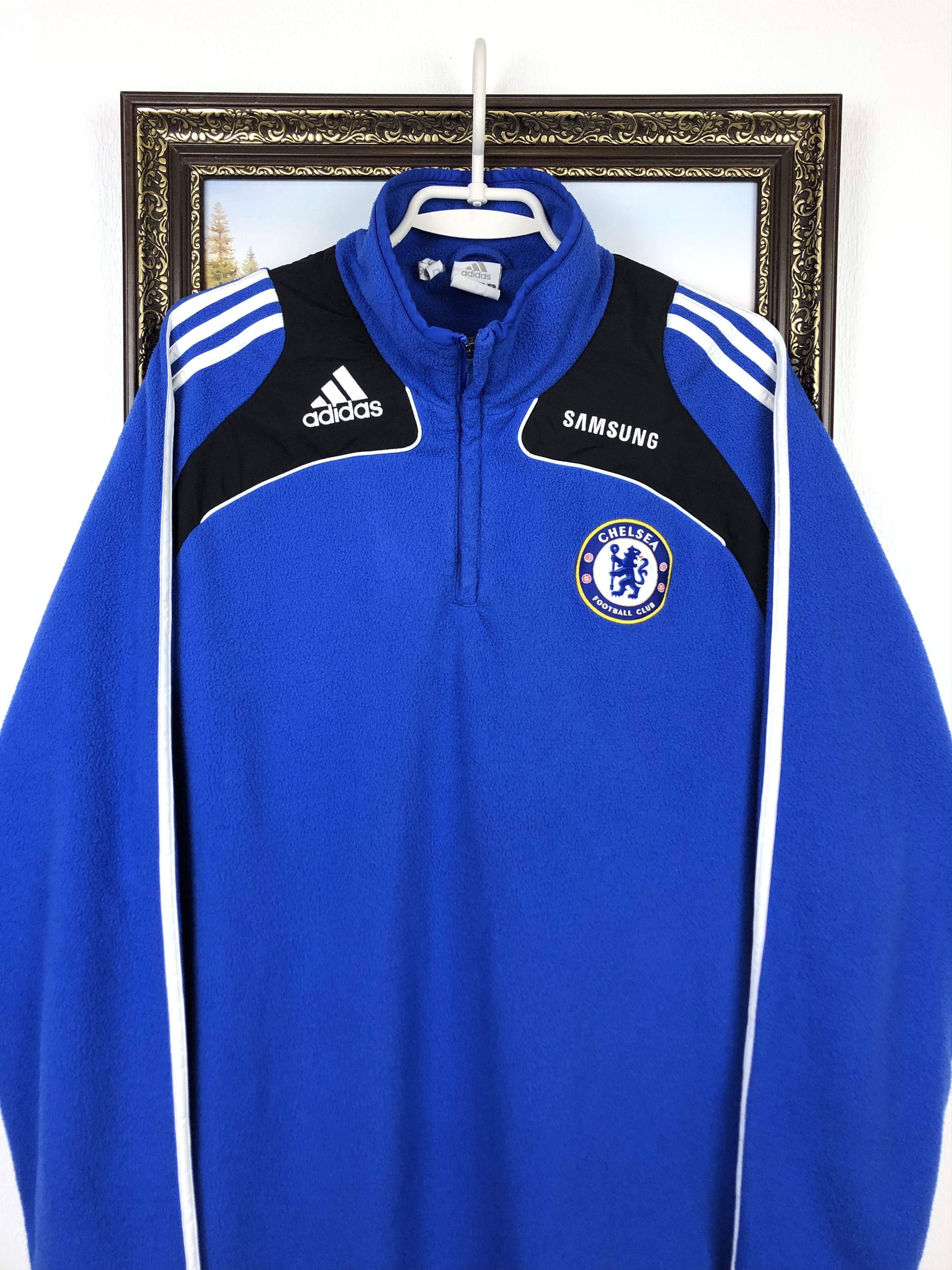 Adidas Vintage Adidas Chelsea Football Fleece Jacket Soccer Track Size US XL / EU 56 / 4 - 2 Thumbnail