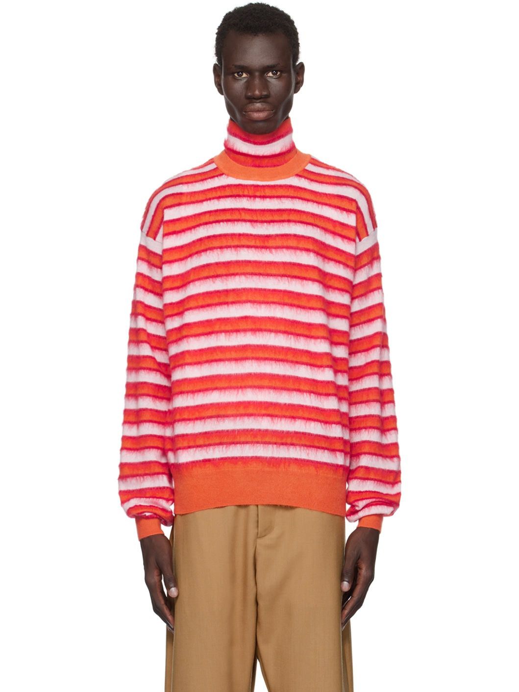 Marni o1w1db11125 Striped Sweater in Orange Size US M / EU 48-50 / 2 - 1 Thumbnail