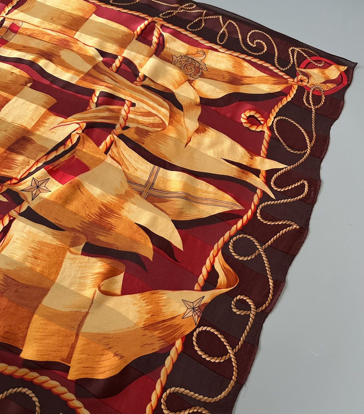 Paolo Gucci Vintage Paolo Gucci Silk Nautical Rope Flag Scarf Size ONE SIZE - 6 Thumbnail