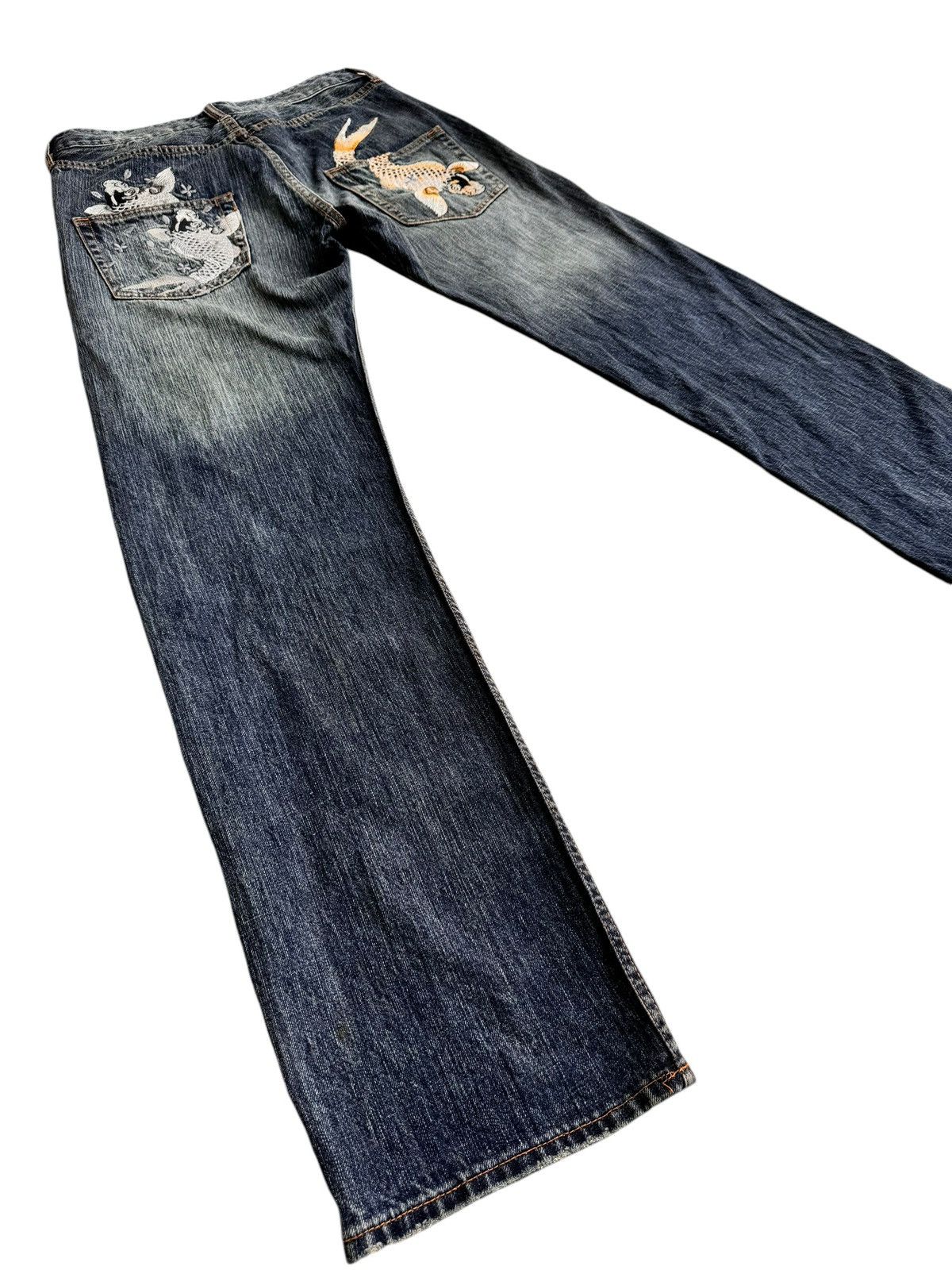 Japanese Brand ⚡️⚡️Japanese Brand Embroidery Fish Koi Denim Jeans Size US 30 / EU 46 - 8 Thumbnail