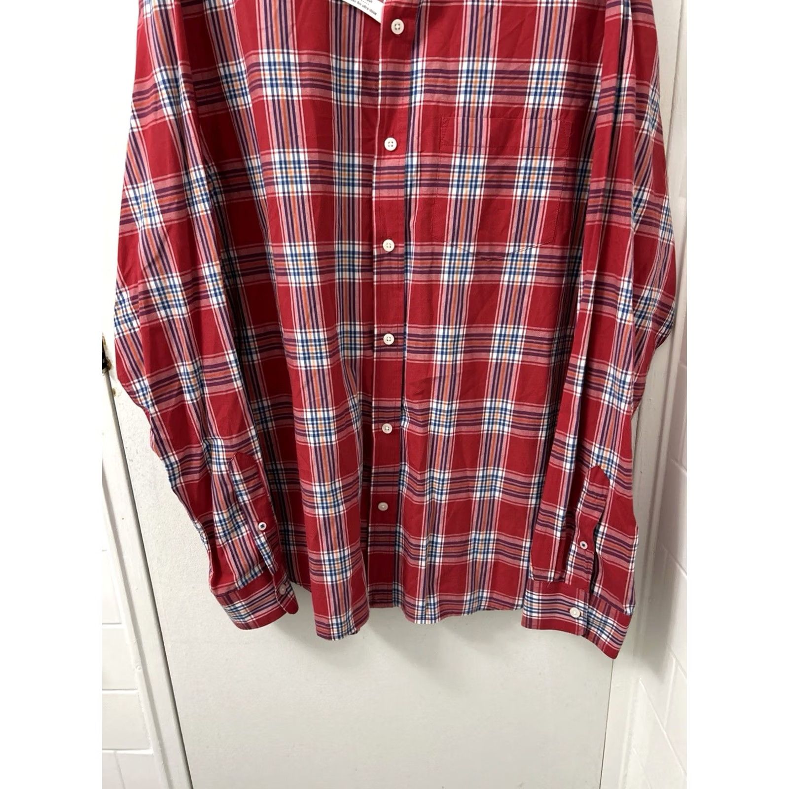 Old Navy Old Navy Shirt Mens XL Red Blue Plaid Button-Down Long Sleeve Pocket Oxford Casual Size US XL / EU 56 / 4 - 3 Thumbnail