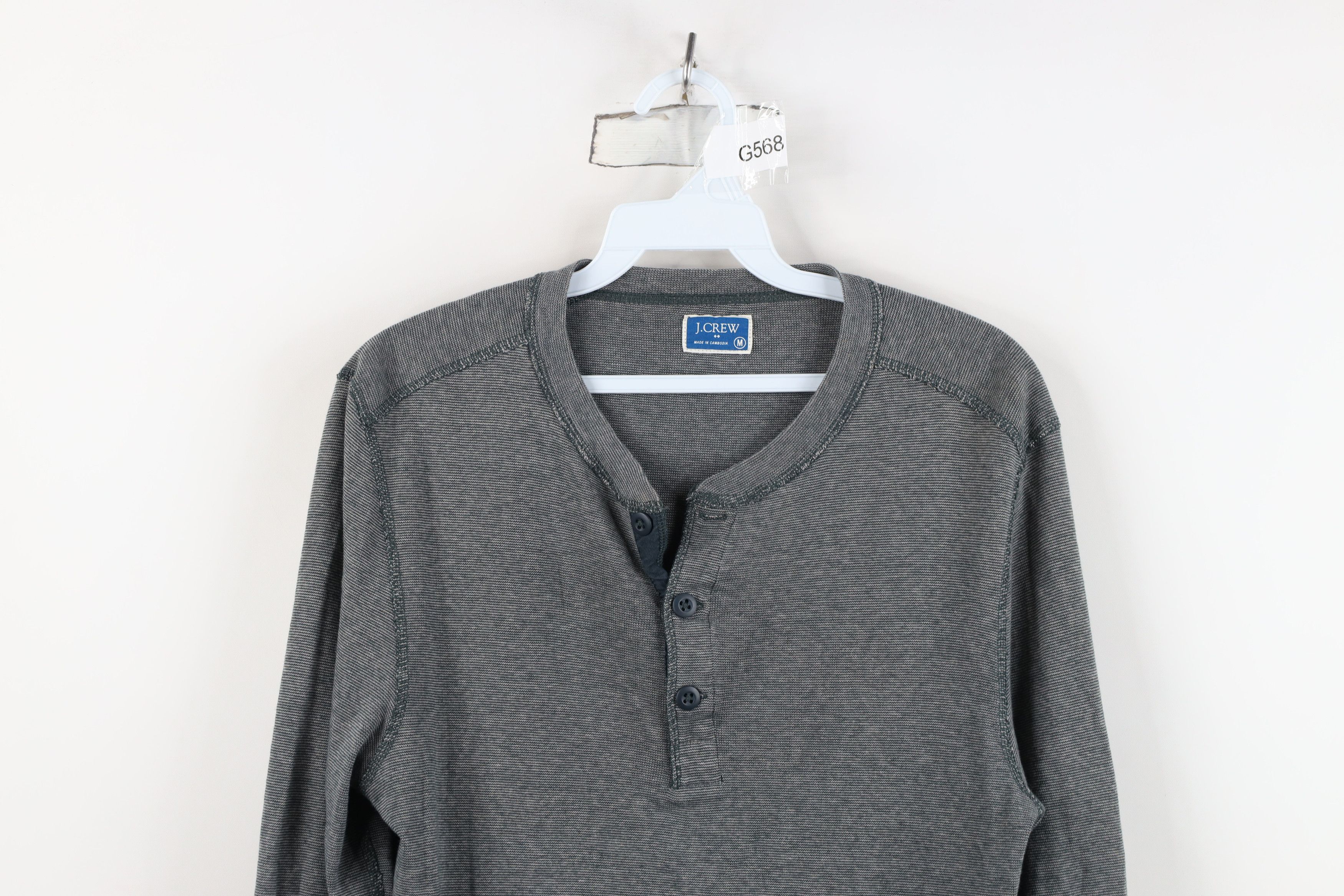 J.Crew J Crew Striped Knit Long Sleeve Henley T-Shirt Cotton Size US M / EU 48-50 / 2 - 2 Thumbnail
