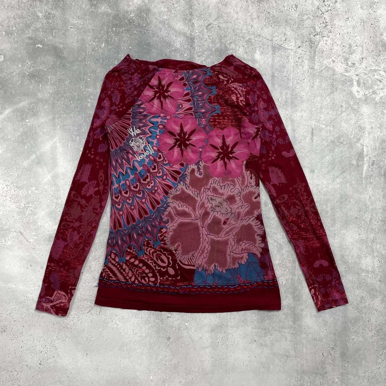 Desigual Desigual Y2K Long Sleeve Top Women’s Red/ Pink Size S Size S / US 4 / IT 40 - 2 Thumbnail