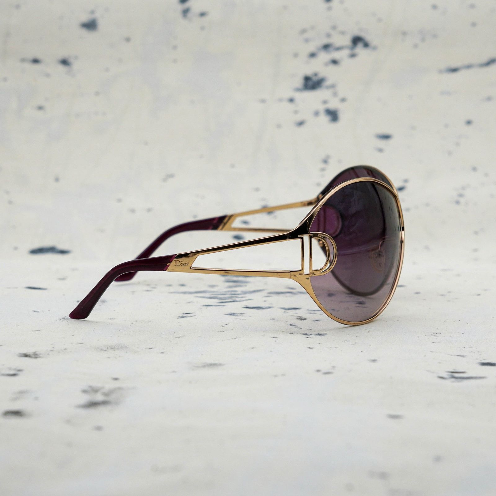 Dior Vintage dior gold logo purple gradient shield sunglasses Size ONE SIZE - 3 Thumbnail