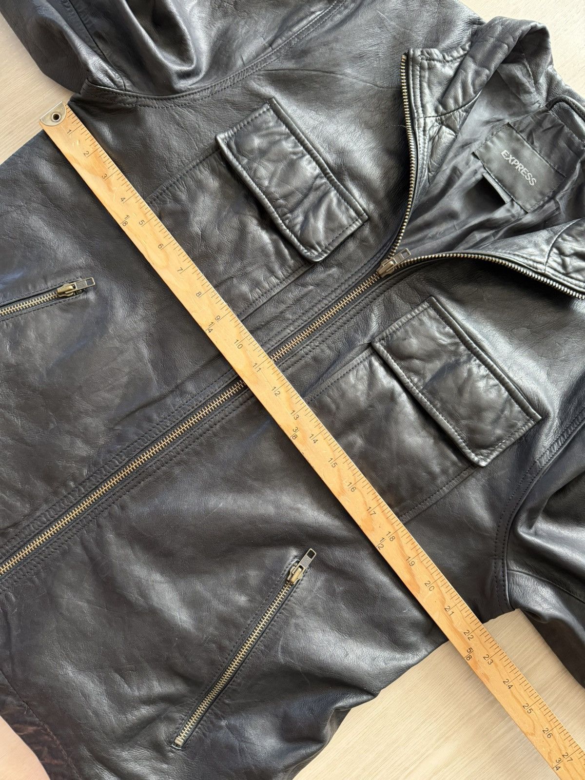 Express Vintage 90s Express Leather Jacket Sz L Racer Moto Trucker Size US L / EU 52-54 / 3 - 6 Thumbnail