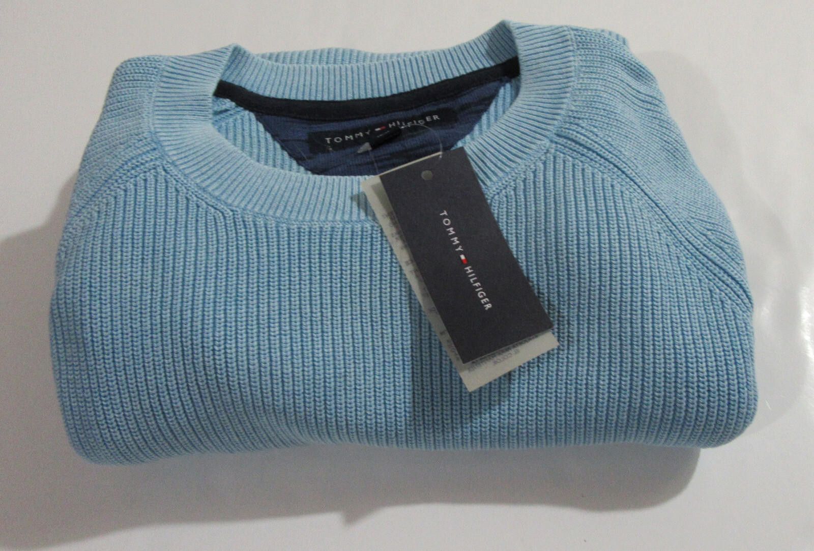 Tommy Hilfiger Tommy Hilfiger Mens Cotton Sweater Light Blue Large Size US L / EU 52-54 / 3 - 2 Thumbnail
